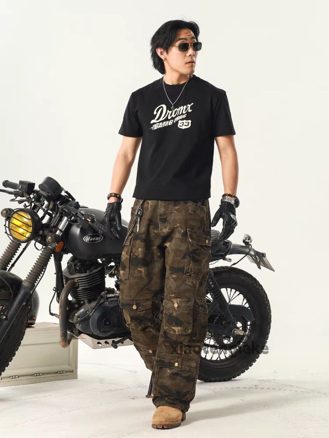 Unisex outdoor utility skate hiphop loose baggy cargo pants