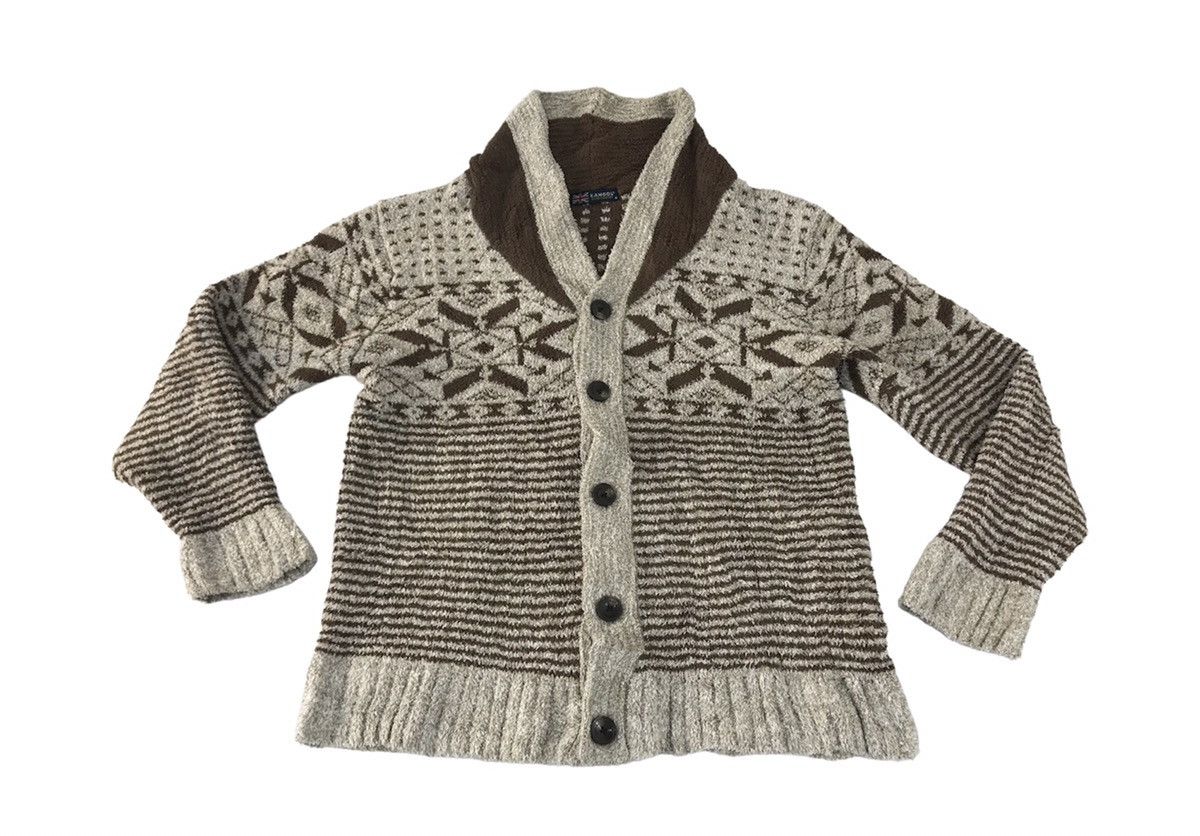 image of Kangol Cardigan Knitwear Jumper Navajo Button Up Style in Brown, Women's (Size Medium)