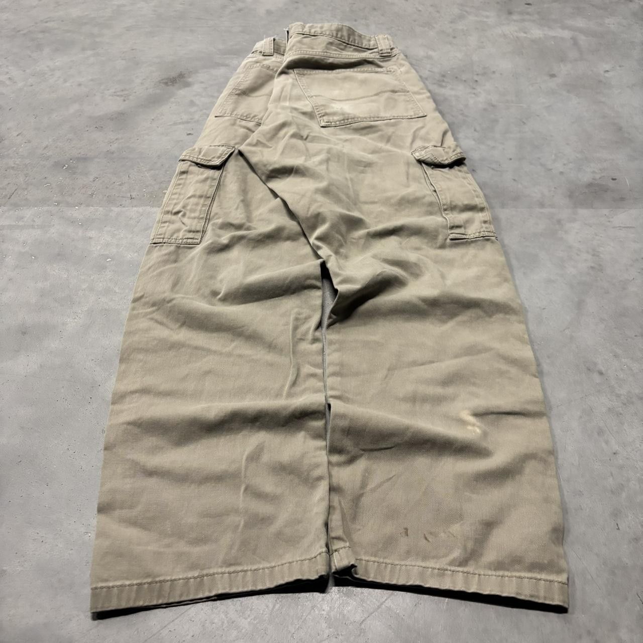 Japanese Brand × Vintage Crazy Vintage Y2K/2000s Khaki Tan Streetwear Cargo Pants! Size US 30 / EU 46 - 4 Thumbnail