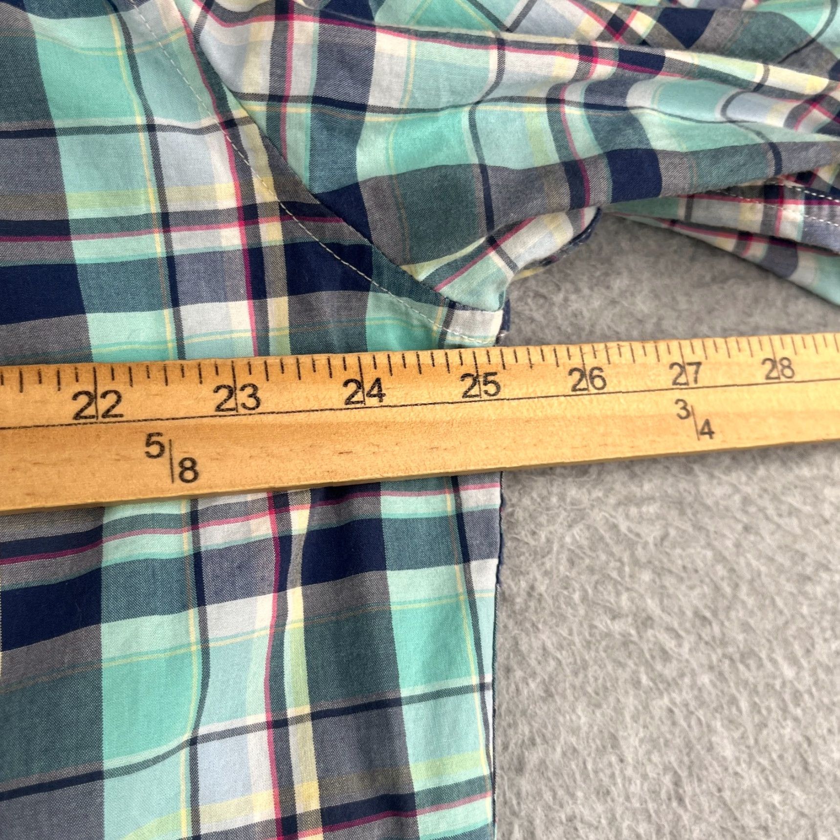 American Eagle Outfitters American Eagle Outfitters Button-Up Shirt Mens XLT Plaid Navy Teal Long Sleeve Size US XL / EU 56 / 4 - 7 Thumbnail