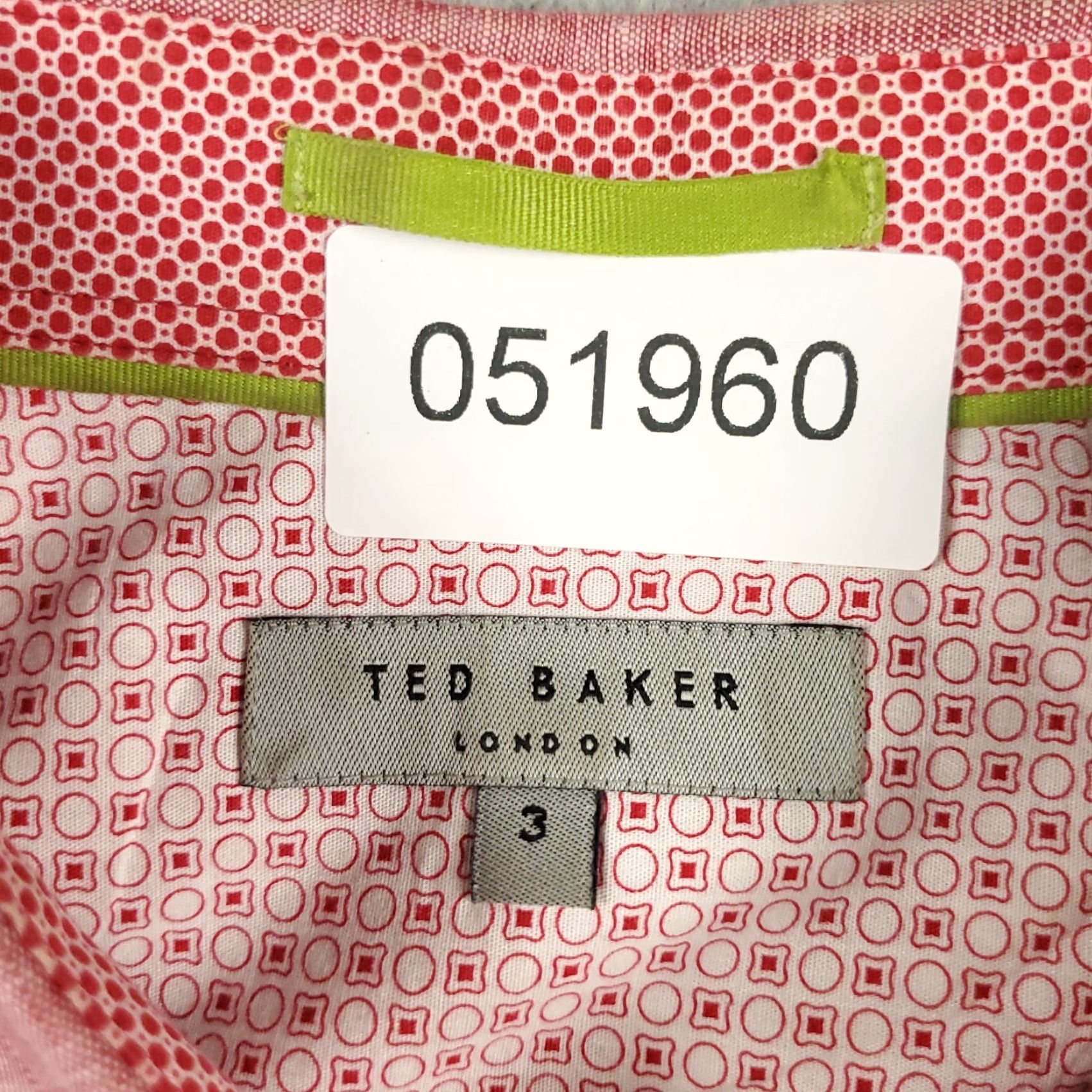 Ted Baker Ted Baker London Shirt Size 3 Red Short Sleeve Button-Up Cotton Casual Dress Shirt Regular Fit Mens Size US S / EU 44-46 / 1 - 6 Thumbnail