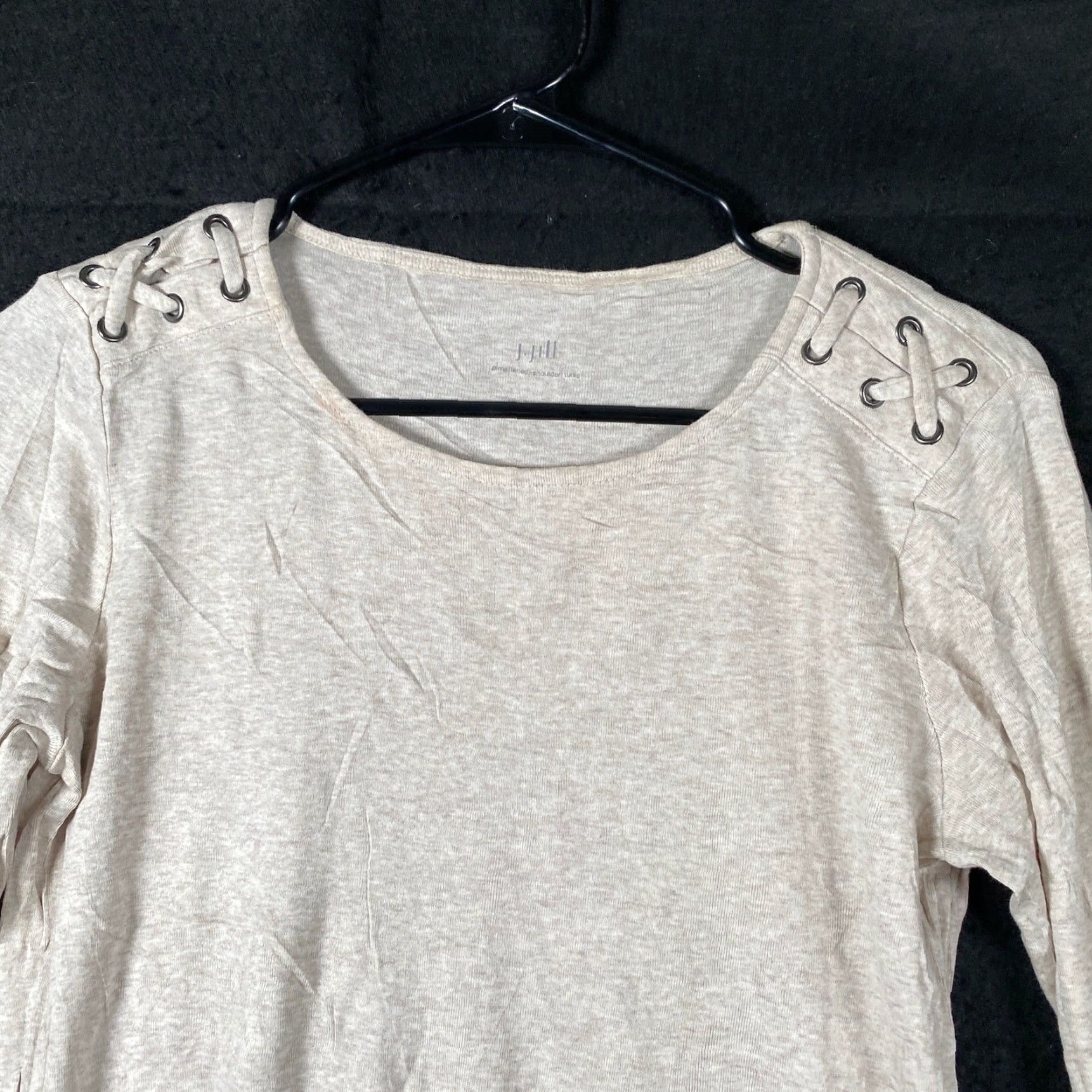 J. Jill VINTAGE J. Jill Womens Shirt Tunic XS Oatmeal 100% Pima Cotton Long Sleeve Crew Neck Casual Workwear Size XS / US 0-2 / IT 36-38 - 2 Thumbnail