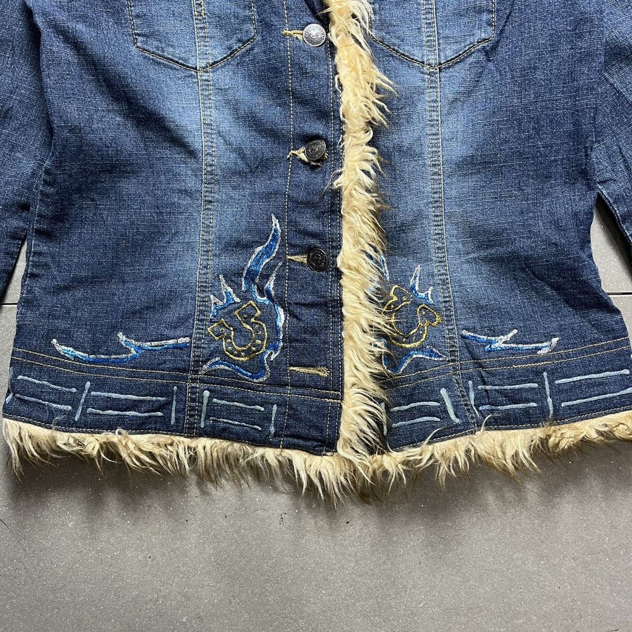 Billabong Bllabong Faux Fur Denim Jacket Size S / US 4 / IT 40 - 4 Thumbnail