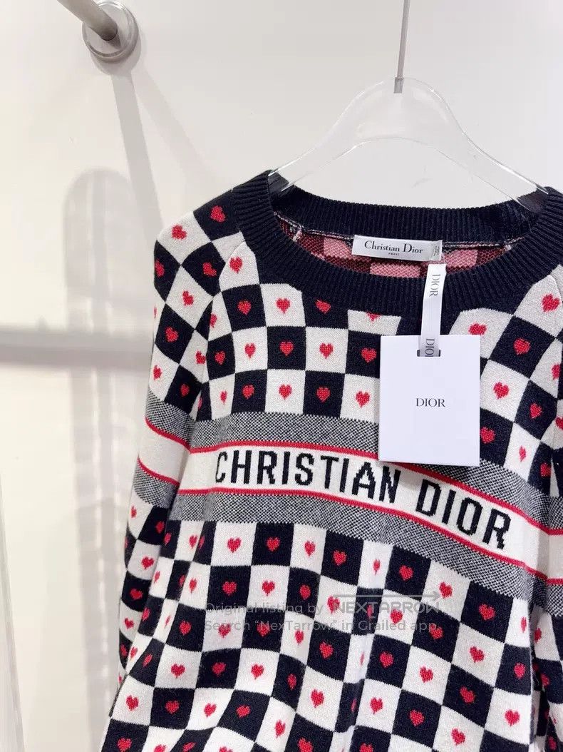 Dior Dior Love checkerboard cashmere sweater Size XXS / US 00 / IT 34 - 3 Thumbnail