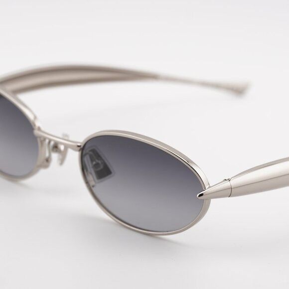 Bottega Veneta Bottega Veneta BV1386S 003 Sunglasses Silver Oval Frame Size ONE SIZE - 9 Thumbnail