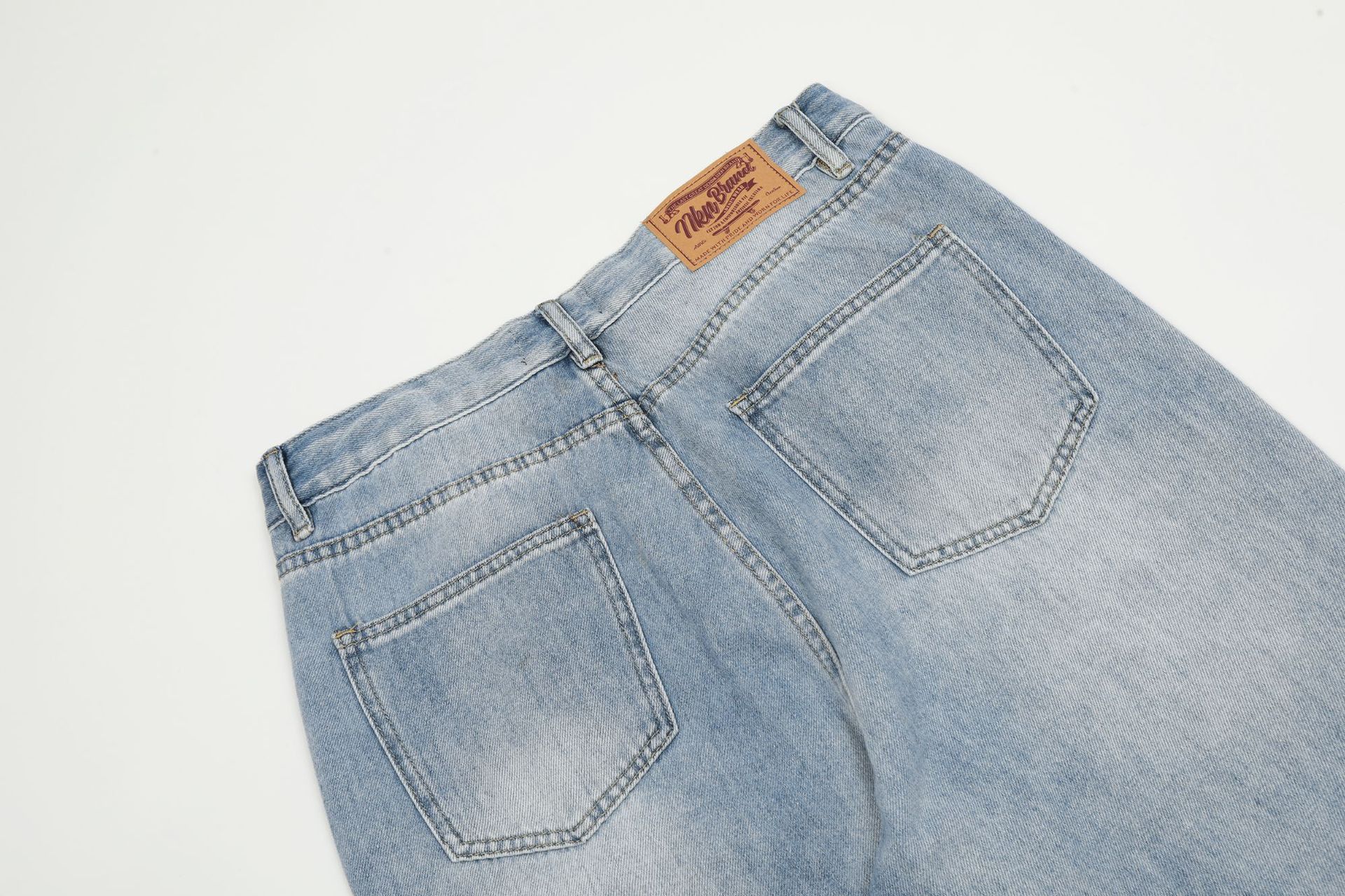 Japanese Brand × Jean Men's washed vintage blue straight wide-leg jeans Size US 32 / EU 48 - 6 Thumbnail