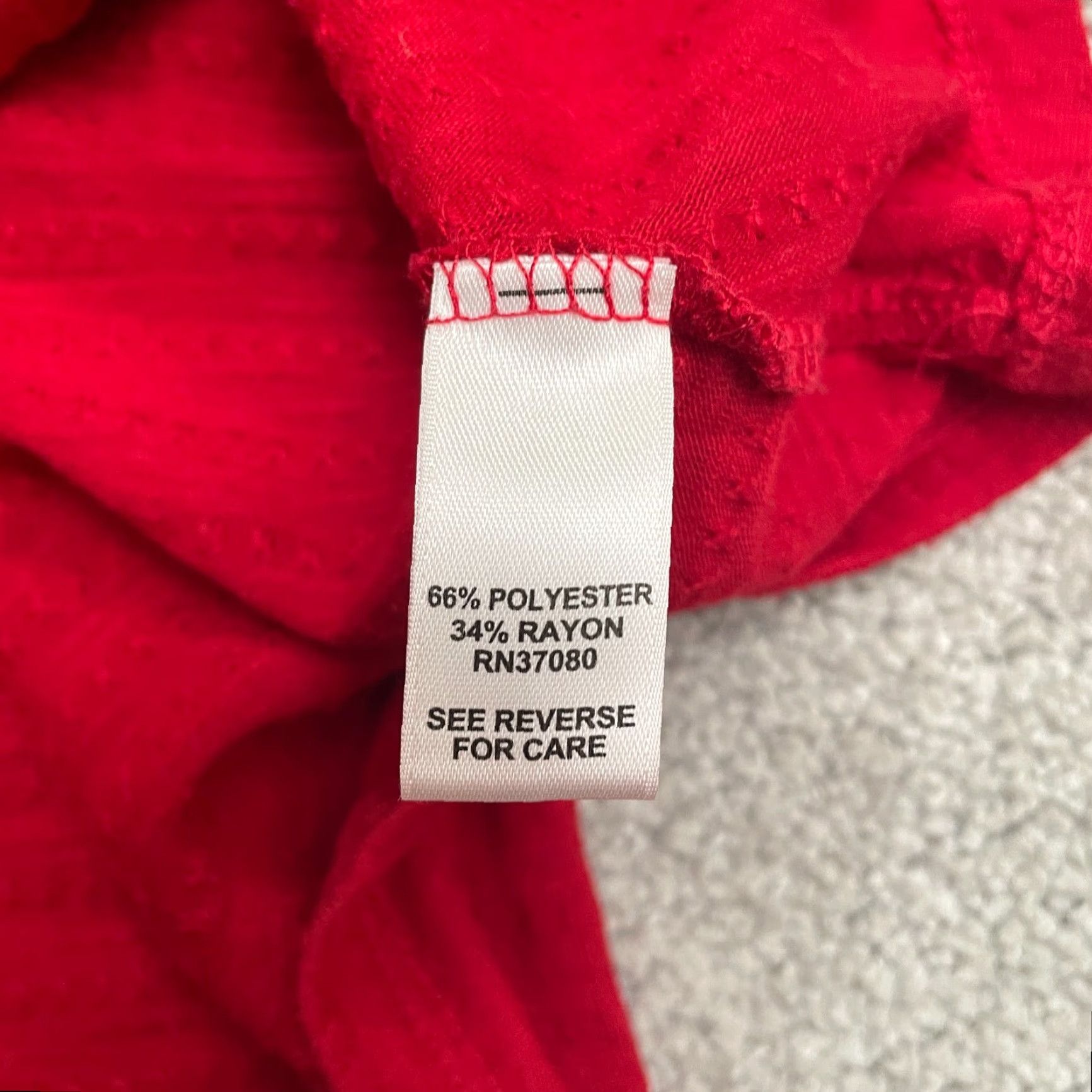 Vintage Cato Blouse Shirt Women L Red Short Sleeve Cold Shoulder Knotted Front Knit Polyester Blend Basic Size L / US 10 / IT 46 - 6 Thumbnail