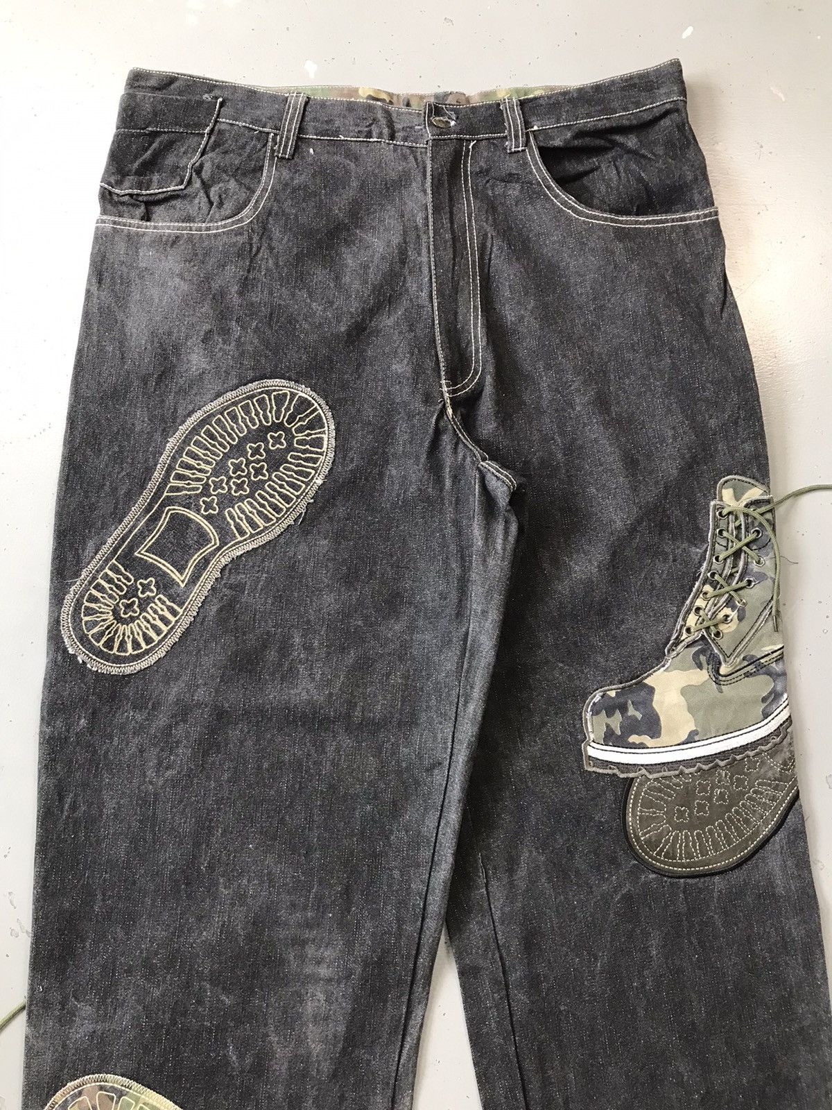 Vintage Vintage Y2K shoe patchwork baggy denim Size US 40 / EU 56 - 7 Thumbnail