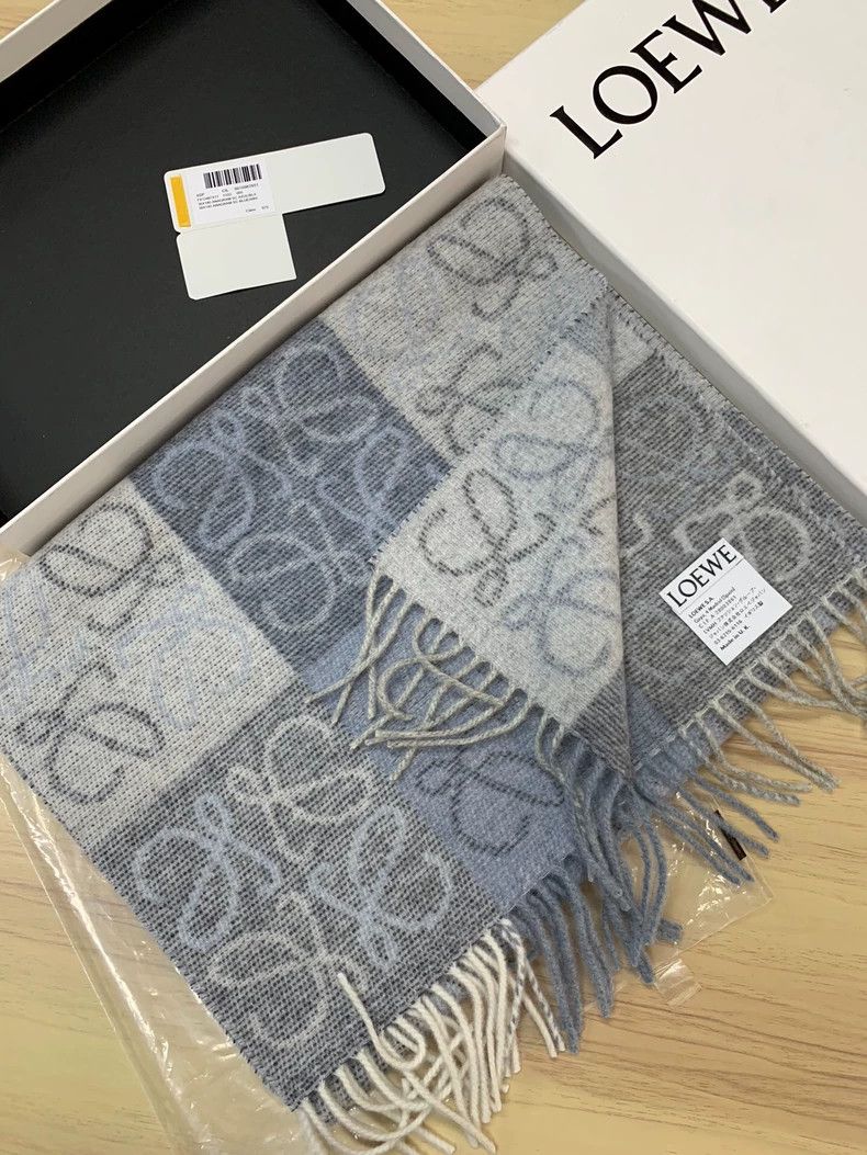 Loewe LOEWE Anagram Checkerboard Wool Scarf - dmc Size ONE SIZE - 1 Thumbnail