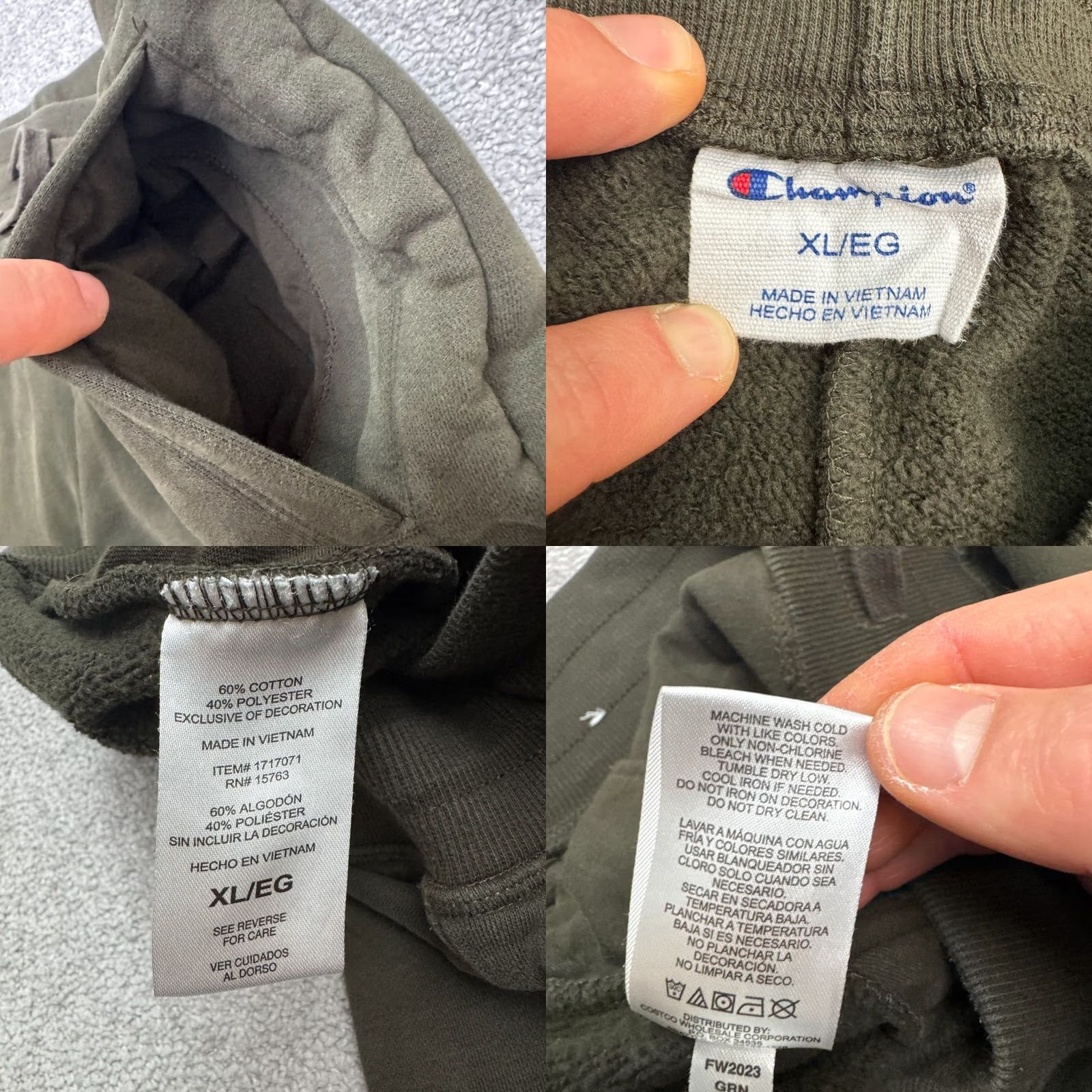 Champion Champion Jogger Sweatpants Mens XL Olive Green Fleece Elastic Waist Activewear Size US 36 / EU 52 - 8 Thumbnail