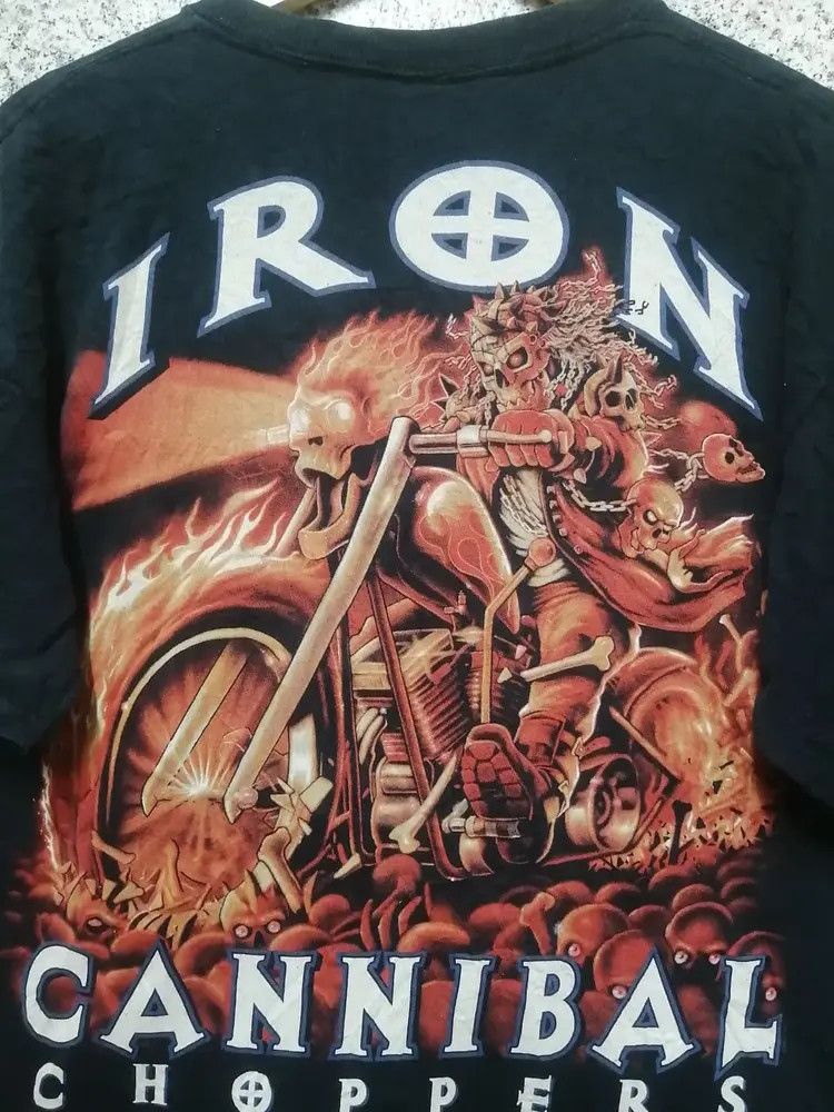 Band Tees Vintage Iron Cannibal Choppers Skull Tee Size US XL / EU 56 / 4 - 3 Thumbnail