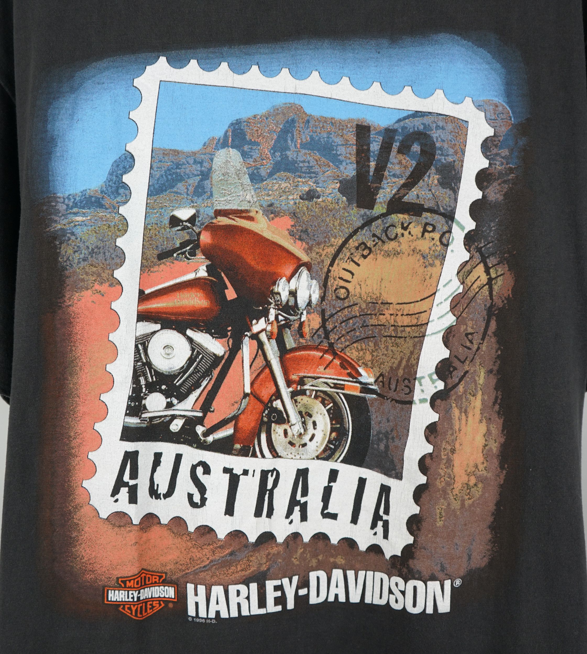 Harley Davidson × Vintage Vintage 1996 Harley Davidson Australia Postcard T-Shirt Size US XXL / EU 58 / 5 - 2 Thumbnail