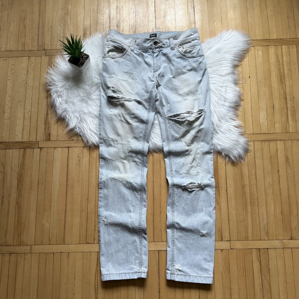 Dolce & Gabbana 📌Vintage Crazy Dolce&Gabbana 00s Distress Y2K Straight Jean Size US 30 / EU 46 - 1 Thumbnail
