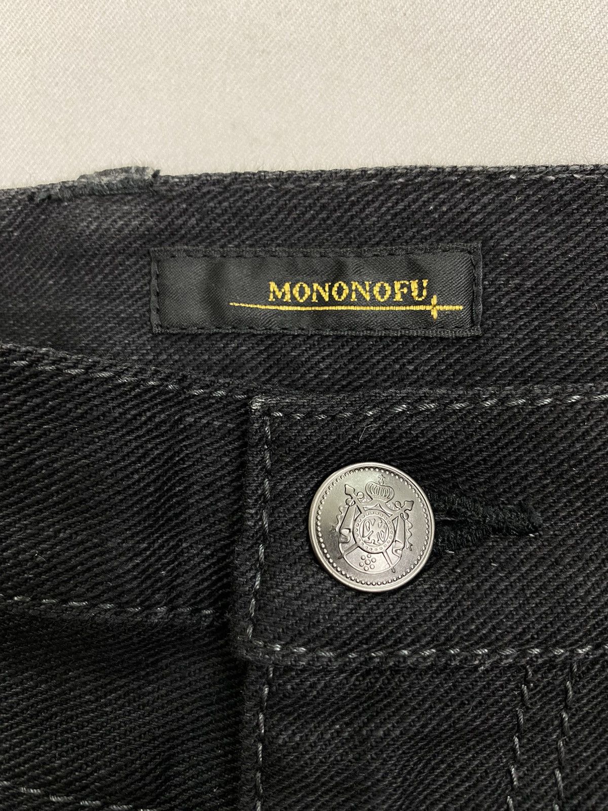Japanese Brand Mononofu Teru Nakano Leather Side Studded Denim Size US 30 / EU 46 - 16 Thumbnail