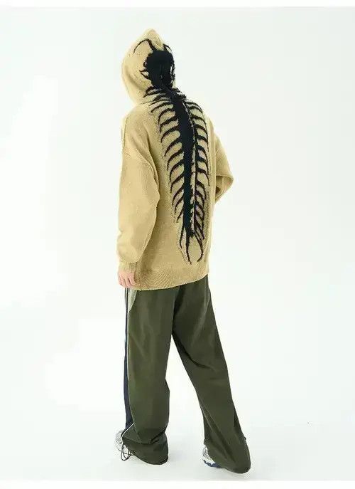 Skeleton back hooded sweaters