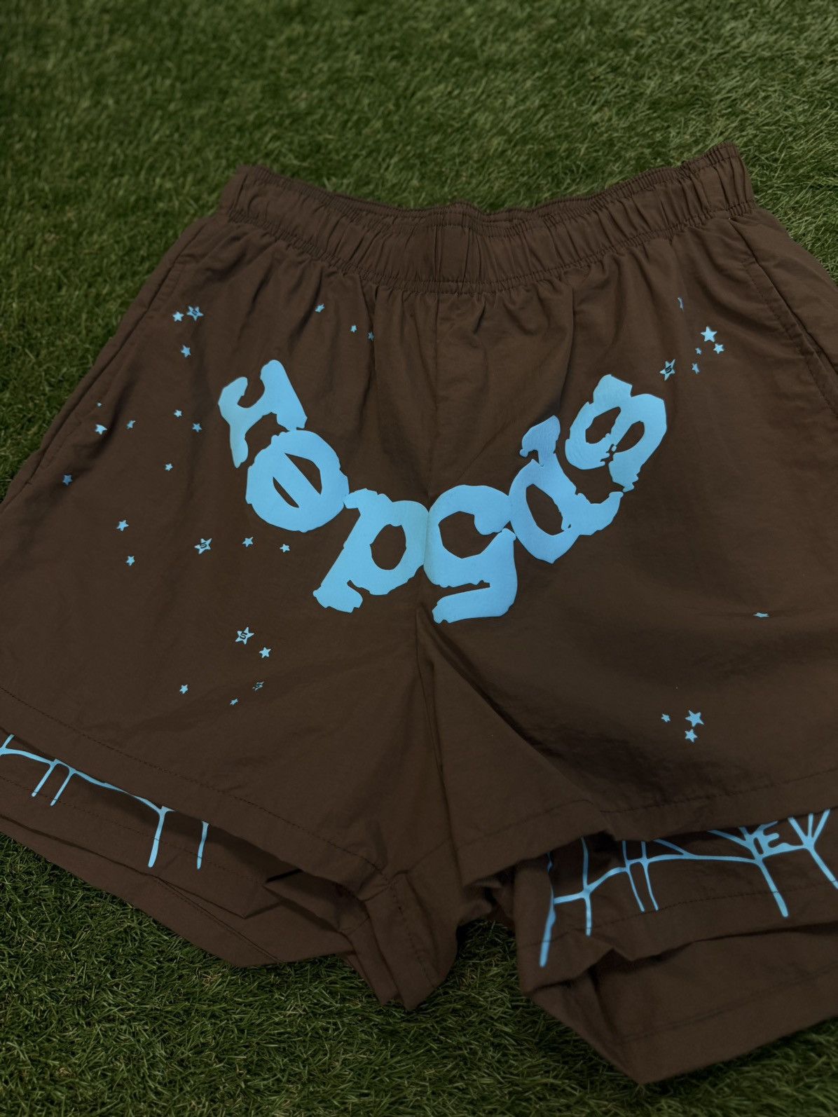 Sp5der Sp5der Double Layer Web Shorts Brown Blue Size XS (NEW) Size US 26 / EU 42 - 2 Thumbnail
