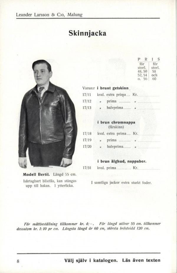 Vintage RARE! 1950s Leander Larsson & Co Goat Skin Leather Jacket Size US M / EU 48-50 / 2 - 6 Thumbnail