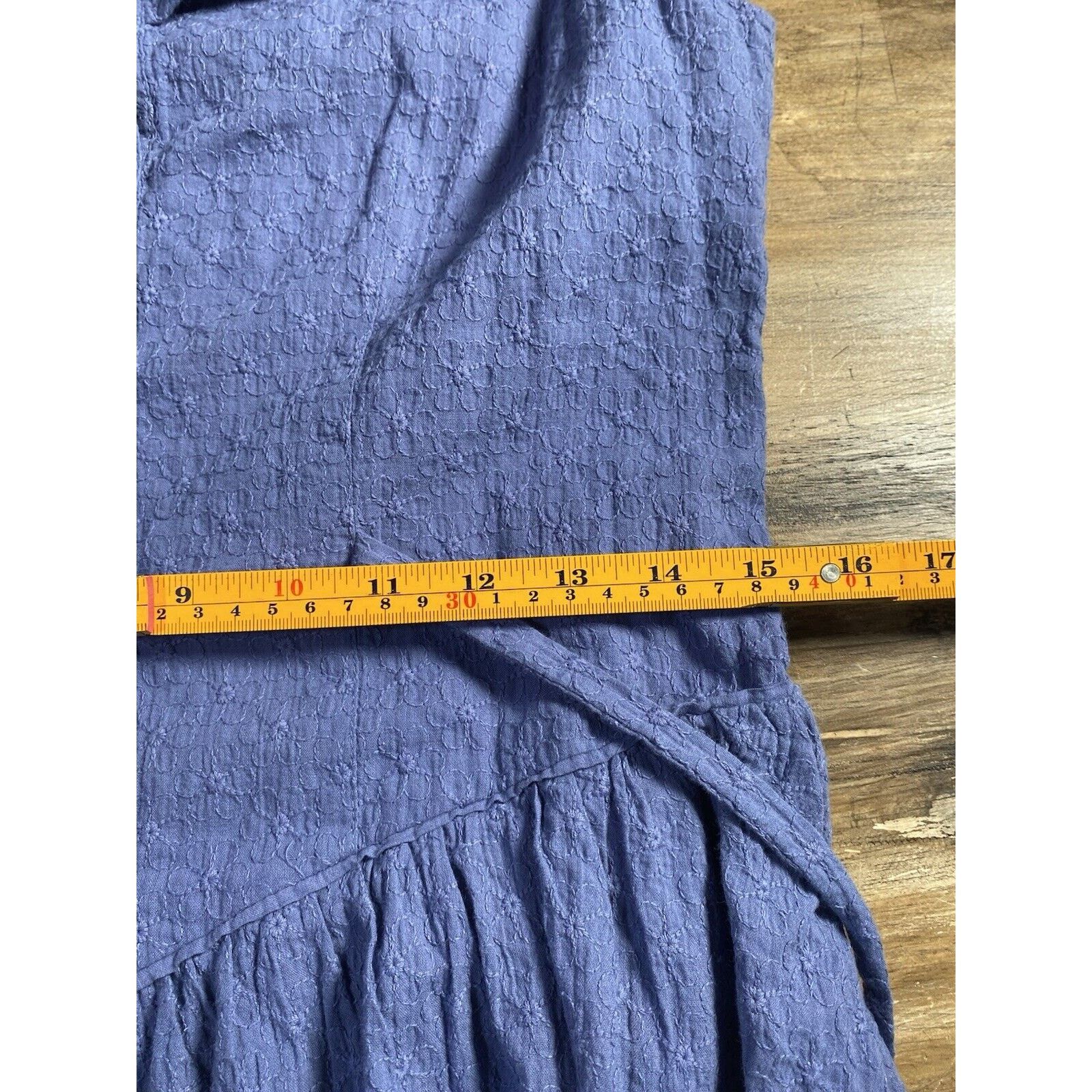 Pamela Love Pamela Love Midi Dress M Cotton Blue Eyelet Button Front Size M / US 6-8 / IT 42-44 - 10 Thumbnail
