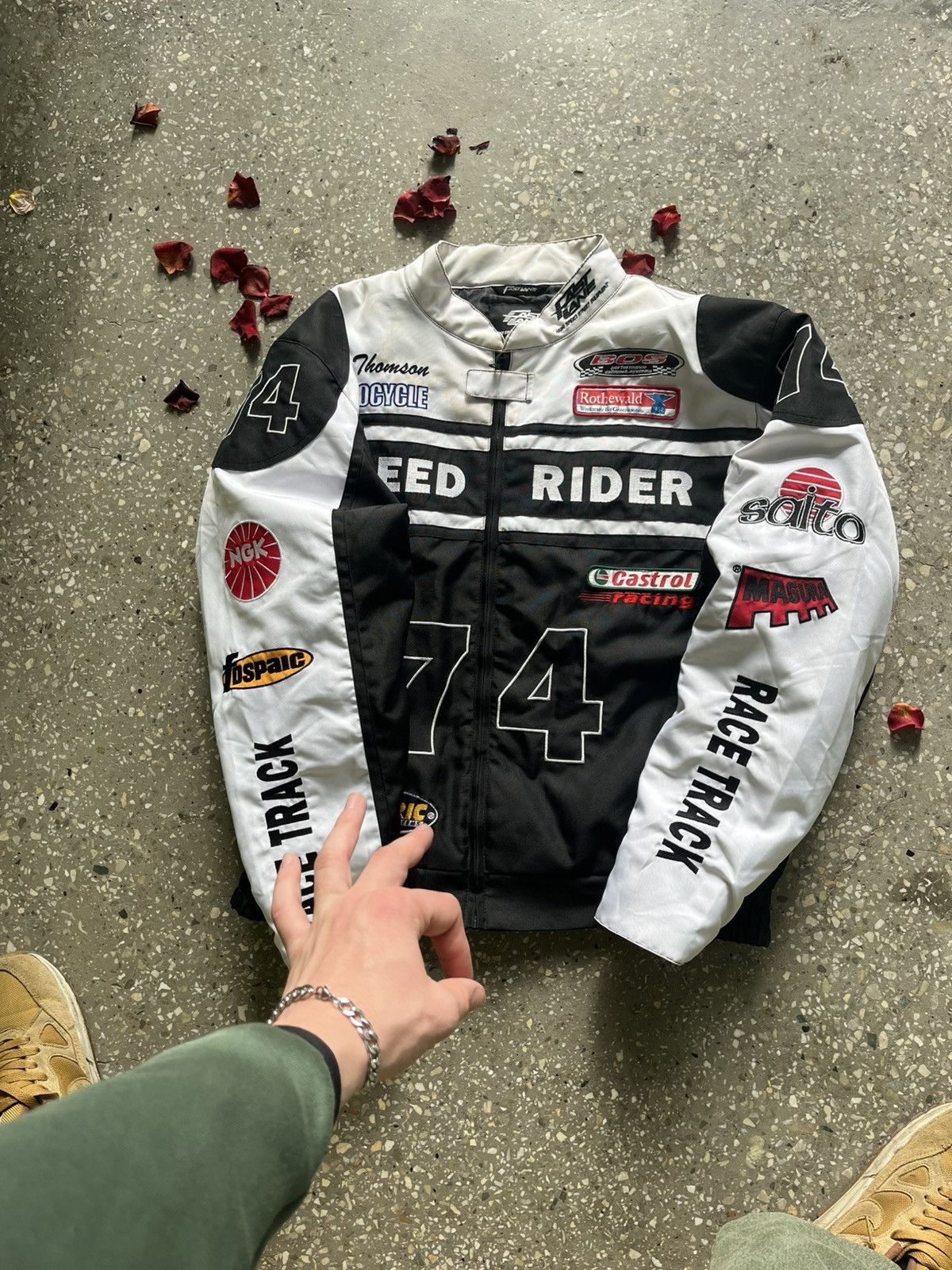 Japanese Brand Vintage Speed Rider Racing Team Moto77 Jacket Streetwear Y2K Size US L / EU 52-54 / 3 - 6 Thumbnail