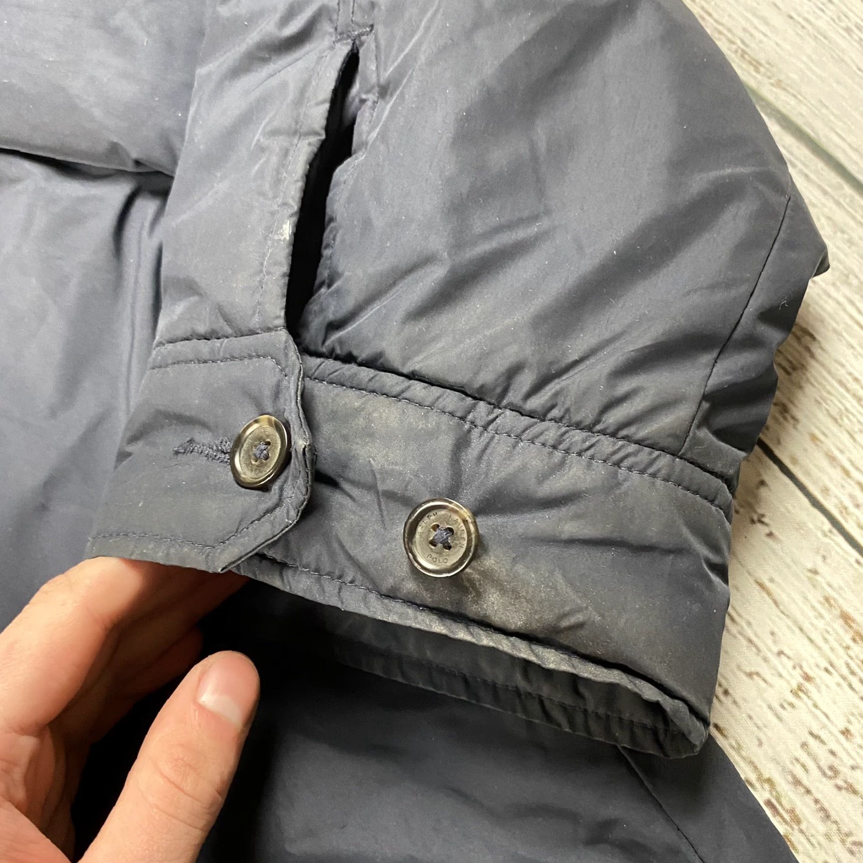 Polo Ralph Lauren VINTAGE Polo Ralph Lauren Puffer Equestrian Jacket 4XB BIG Navy Leather Trim Hooded Calf Leather Zipper Pockets Logo -Mens- Size US XXL / EU 58 / 5 - 5 Thumbnail