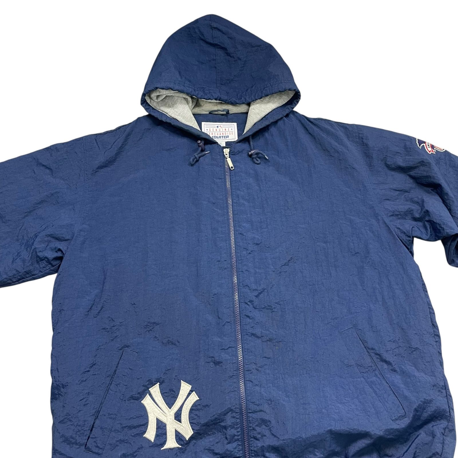 MLB VTG 90s NEW YORK YANKEES HOODED STARTER QUILT LINING JACKET Size US XL / EU 56 / 4 - 4 Thumbnail