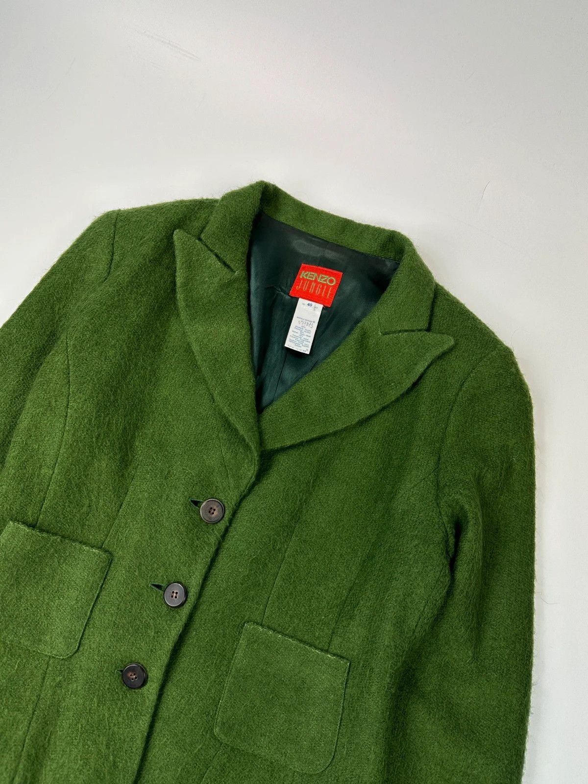 Kenzo Kenzo Jungle FW1990-98 Green Mohair Skirt & Jacket Full Set Size L / US 10 / IT 46 - 3 Thumbnail