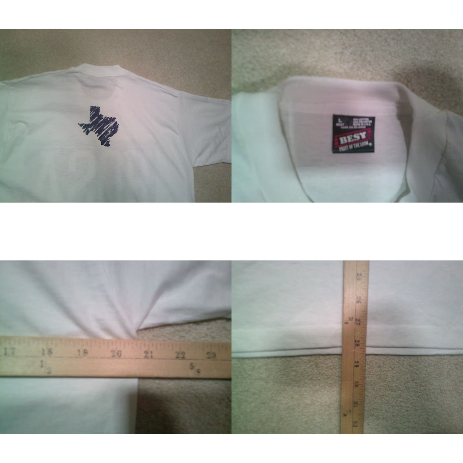 Fruit Of The Loom VINTAGE 90s Texas HOSA T Shirt Mens Large White Screen Stars Best Cotton Knit Crew Neck Short Sleeve Logo Accents USA USA 80s 90s Theme Men Size US L / EU 52-54 / 3 - 8 Thumbnail