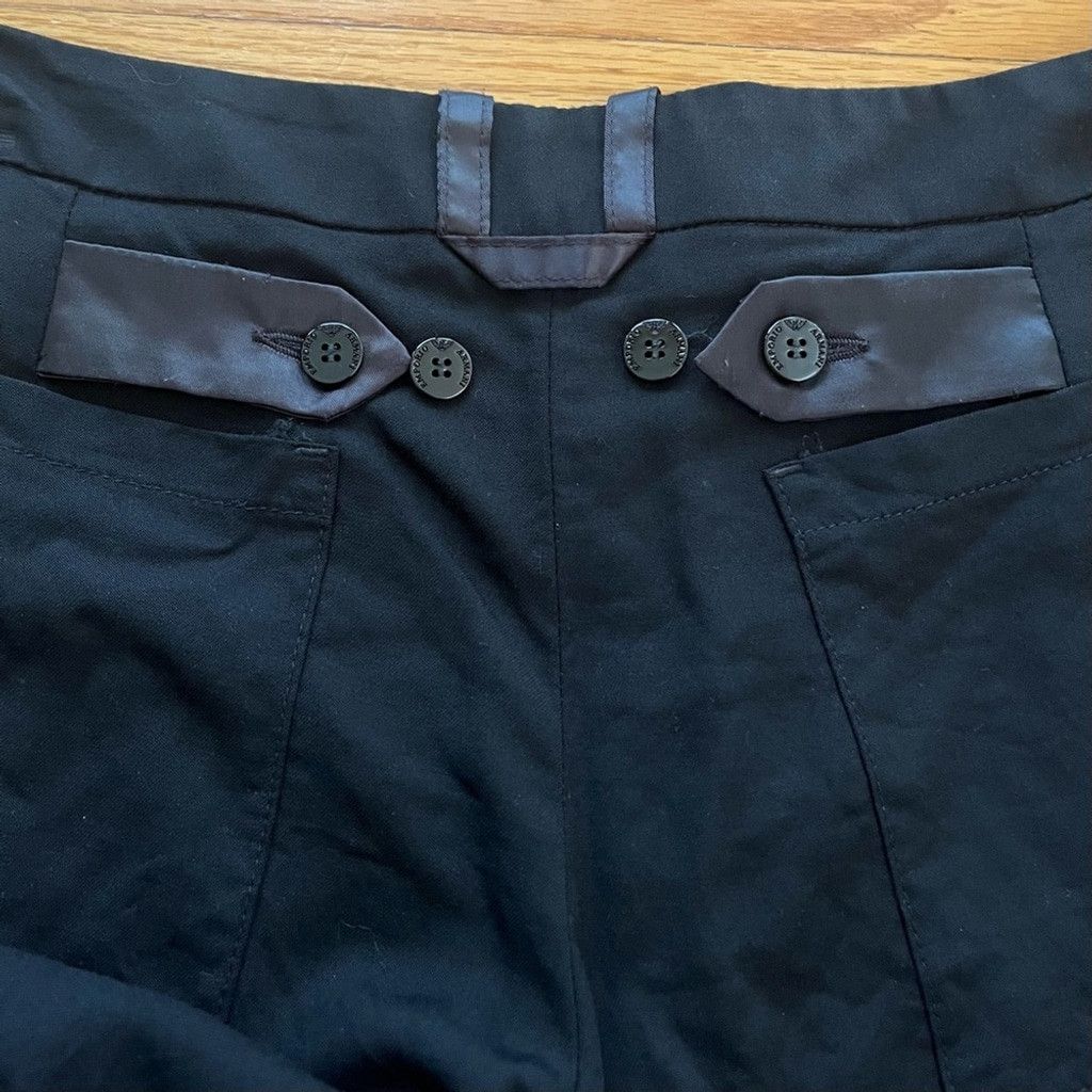 Emporio Armani EMPORIO ARMANI Black Wool Blend Trouser Pants Size 30" / US 8 / IT 44 - 4 Thumbnail