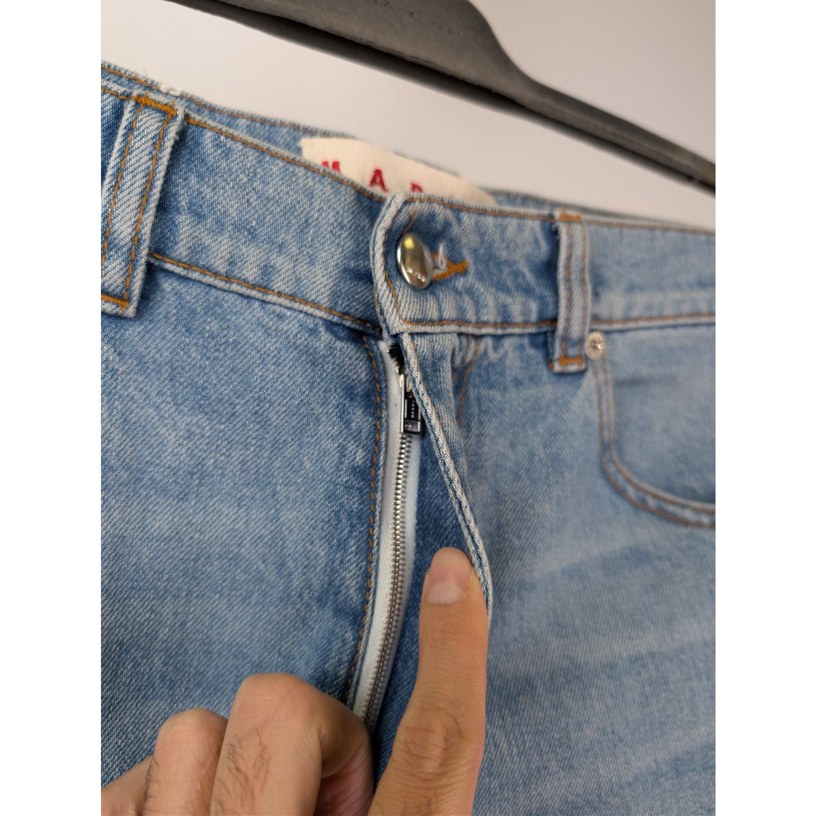 Marni o1rshd1 Embroidered Striped Patch Denim Jean Pants in Blue Size US 32 / EU 48 - 7 Thumbnail