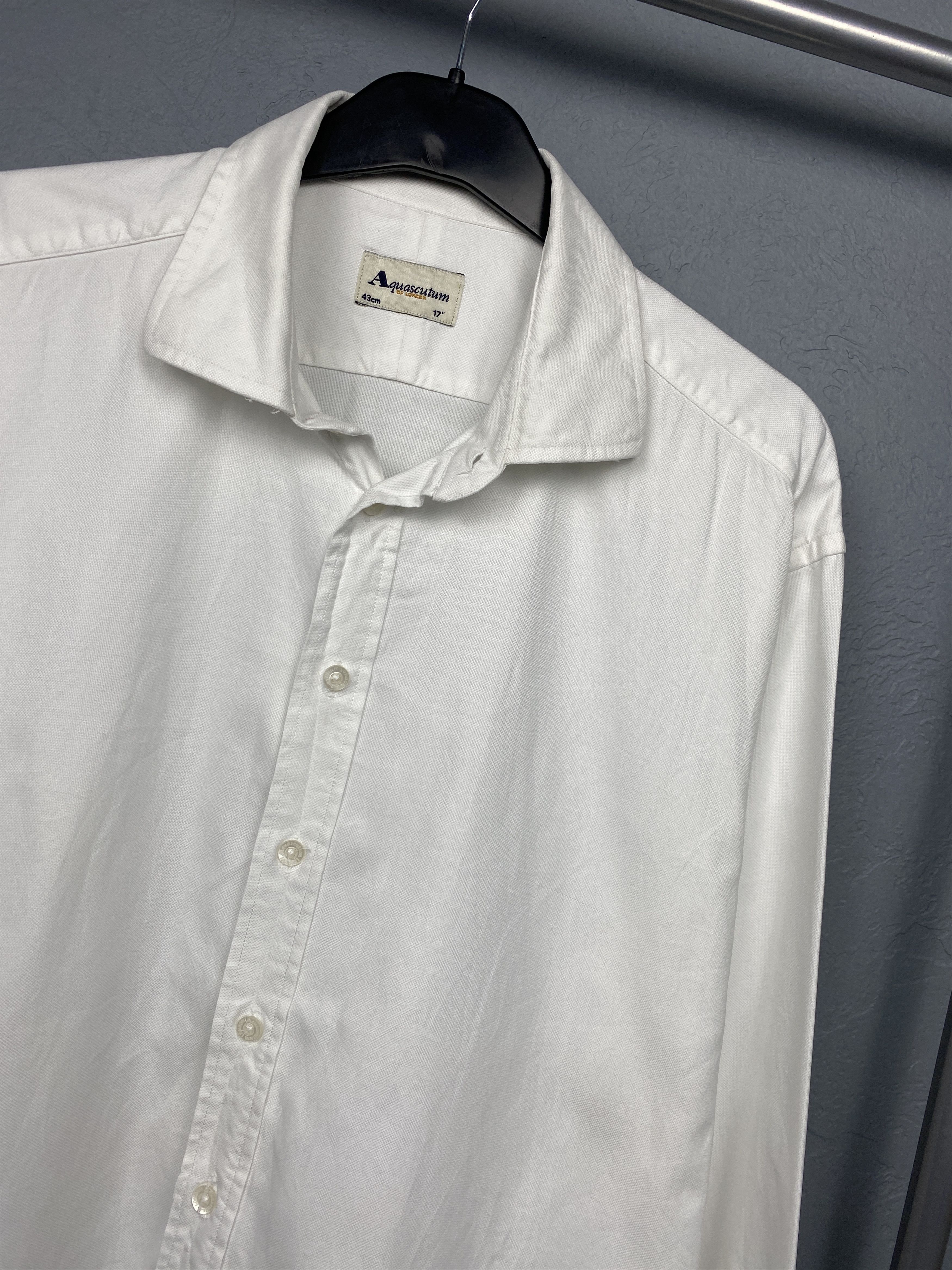 Aquascutum Aquascutum Vintage Mens White Long Sleeve Shirt on cufflinks Size US XL / EU 56 / 4 - 2 Thumbnail