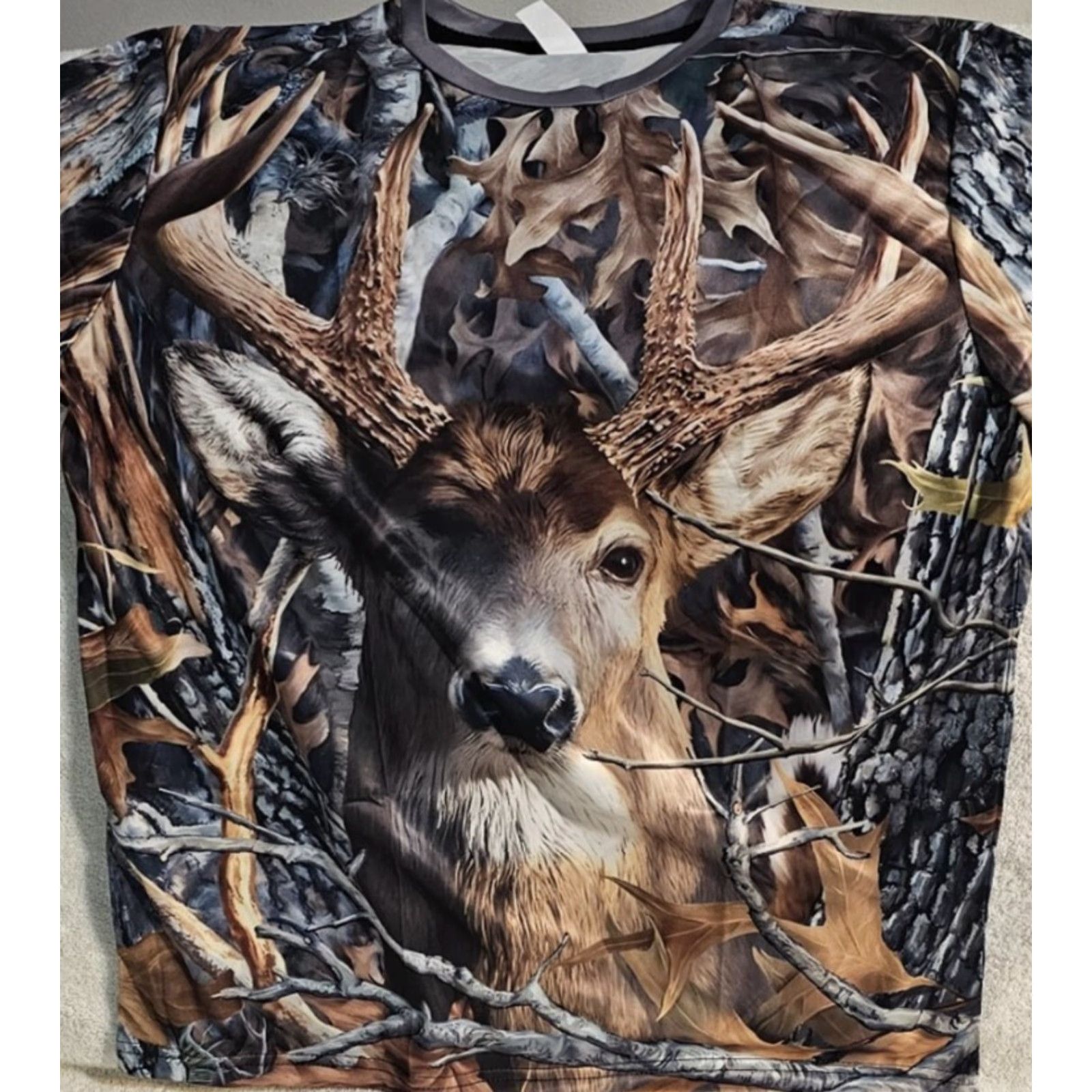 Vintage DEER BUCK HORNS WILD ANIMAL HUNT HUNTER HUNTING FOREST TREE CAMOUFLAGE T-SHIRT Size US M / EU 48-50 / 2 - 2 Thumbnail