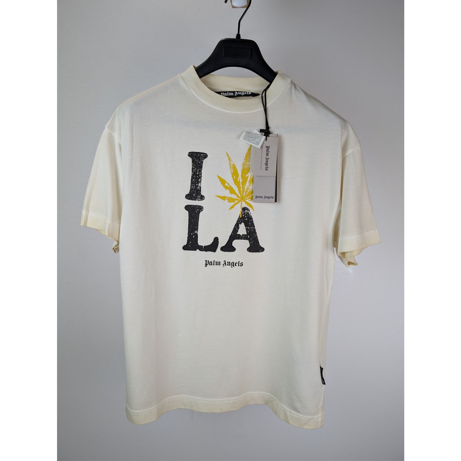 Palm Angels o1rshd1 Double Oversized LA T-Shirt in Off White / Yellow Size US S / EU 44-46 / 1 - 9 Thumbnail