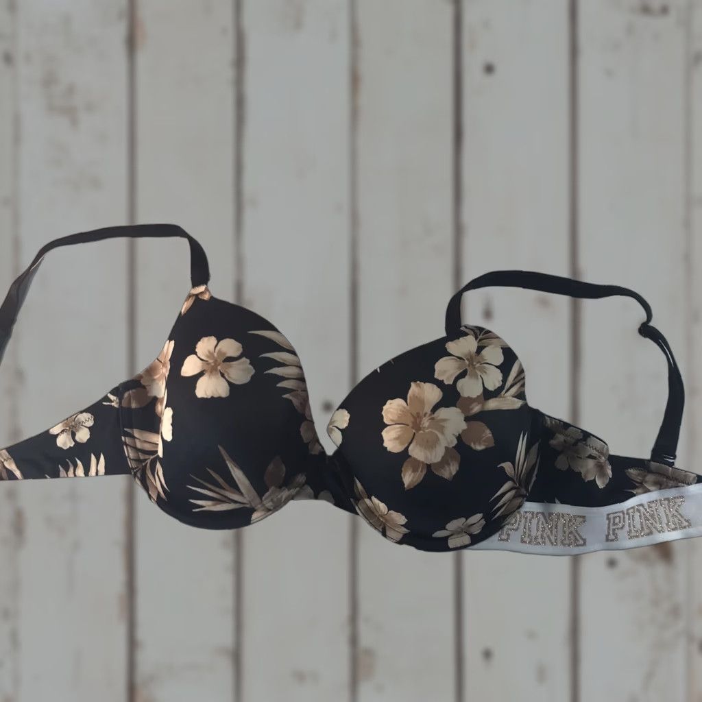 Victoria's Secret Victoria's Secret Pink Women's Push Up Bra 36D Floral Lightly Lined Multicolor Size ONE SIZE - 1 Thumbnail