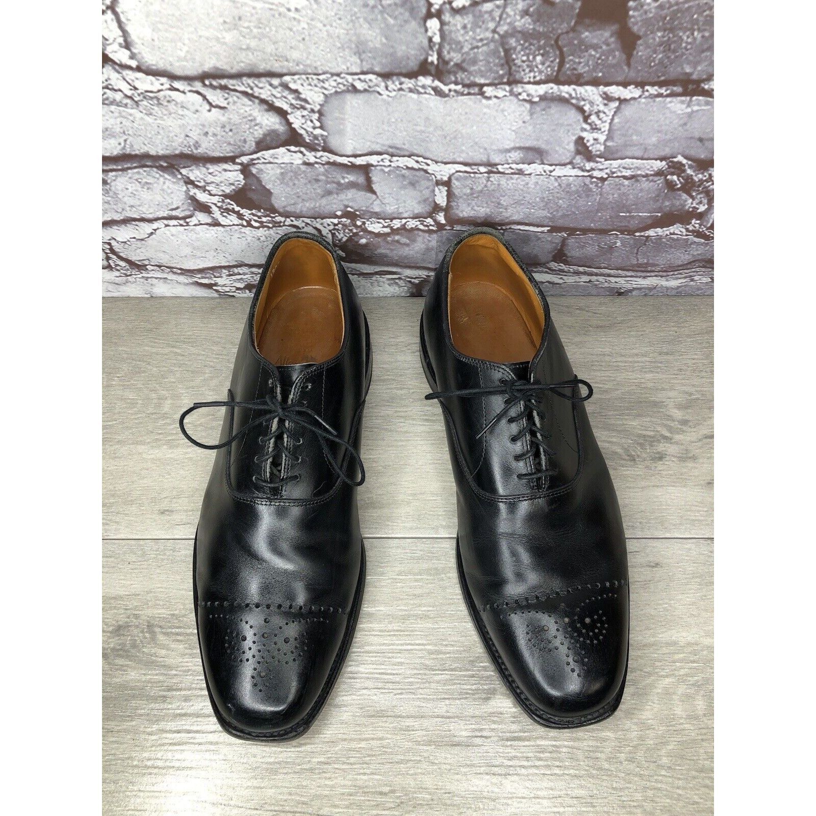 Allen Edmonds Allen Edmonds Dryden Black Leather Cap Toe Oxfords Brogue Sh Size US 10 / EU 43 - 12 Thumbnail