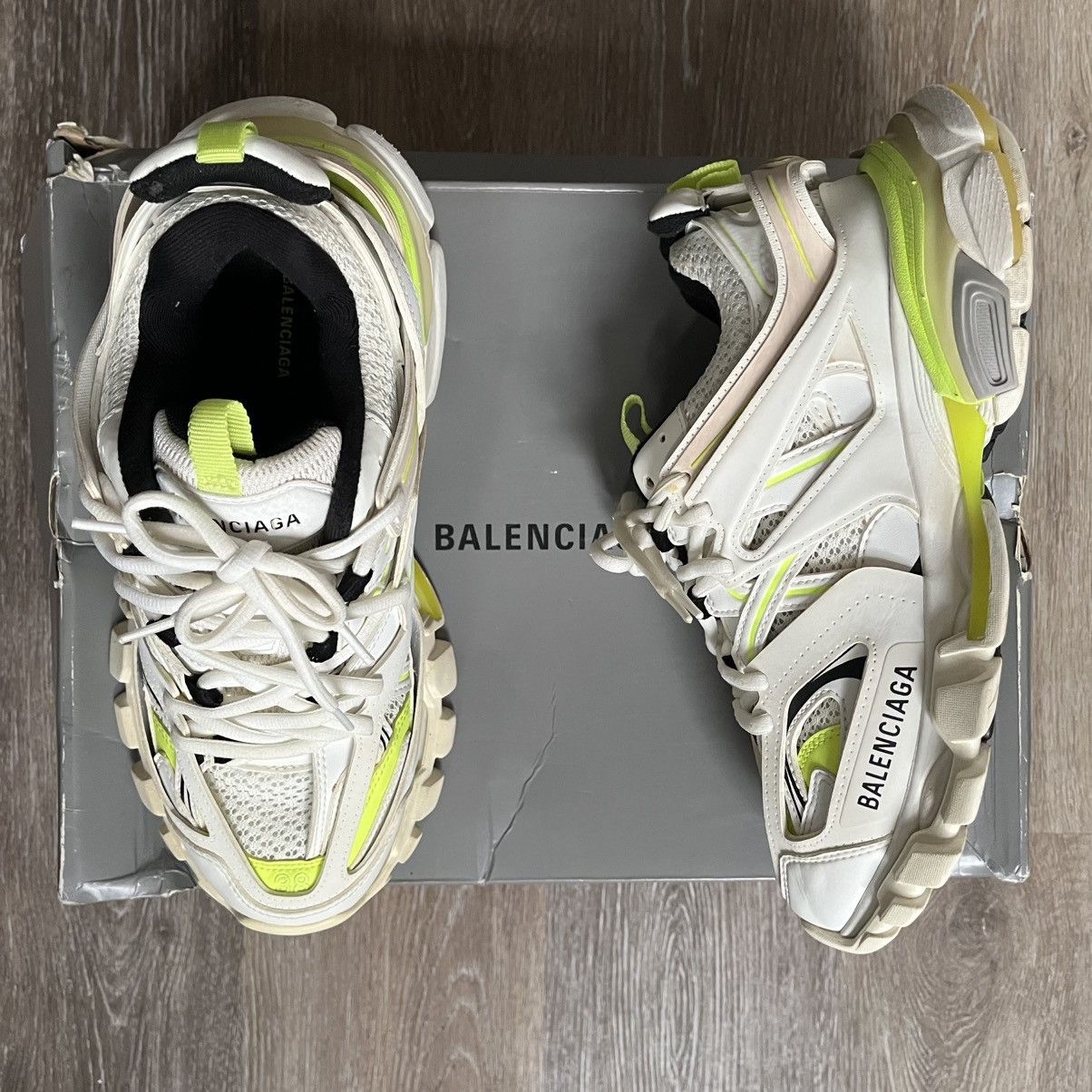 balenciaga tracks white fluo yellow