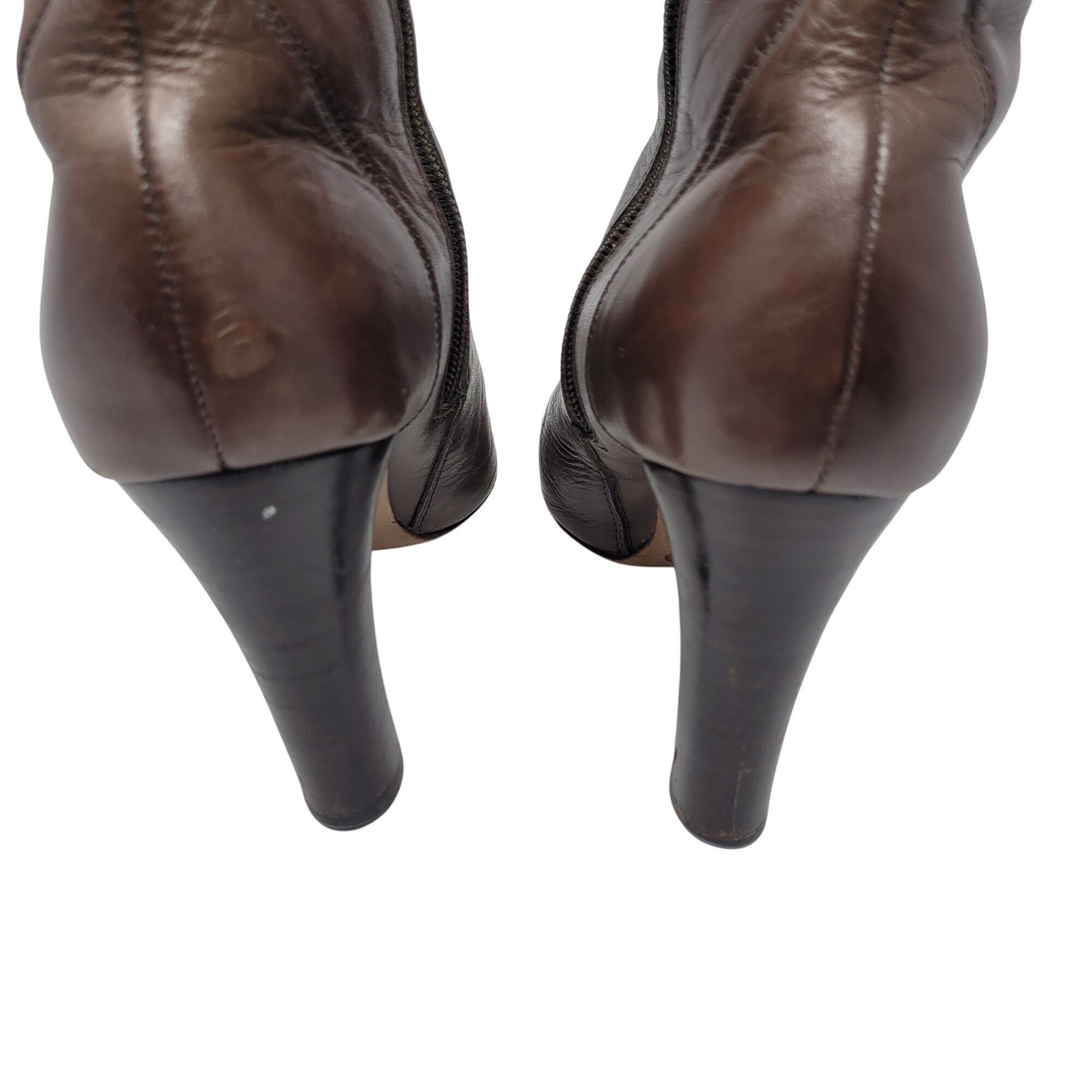 Vintage Vintage Charles David Brown Leather Knee-High Heeled Boots S Size US 5.5 / IT 35.5 - 10 Thumbnail