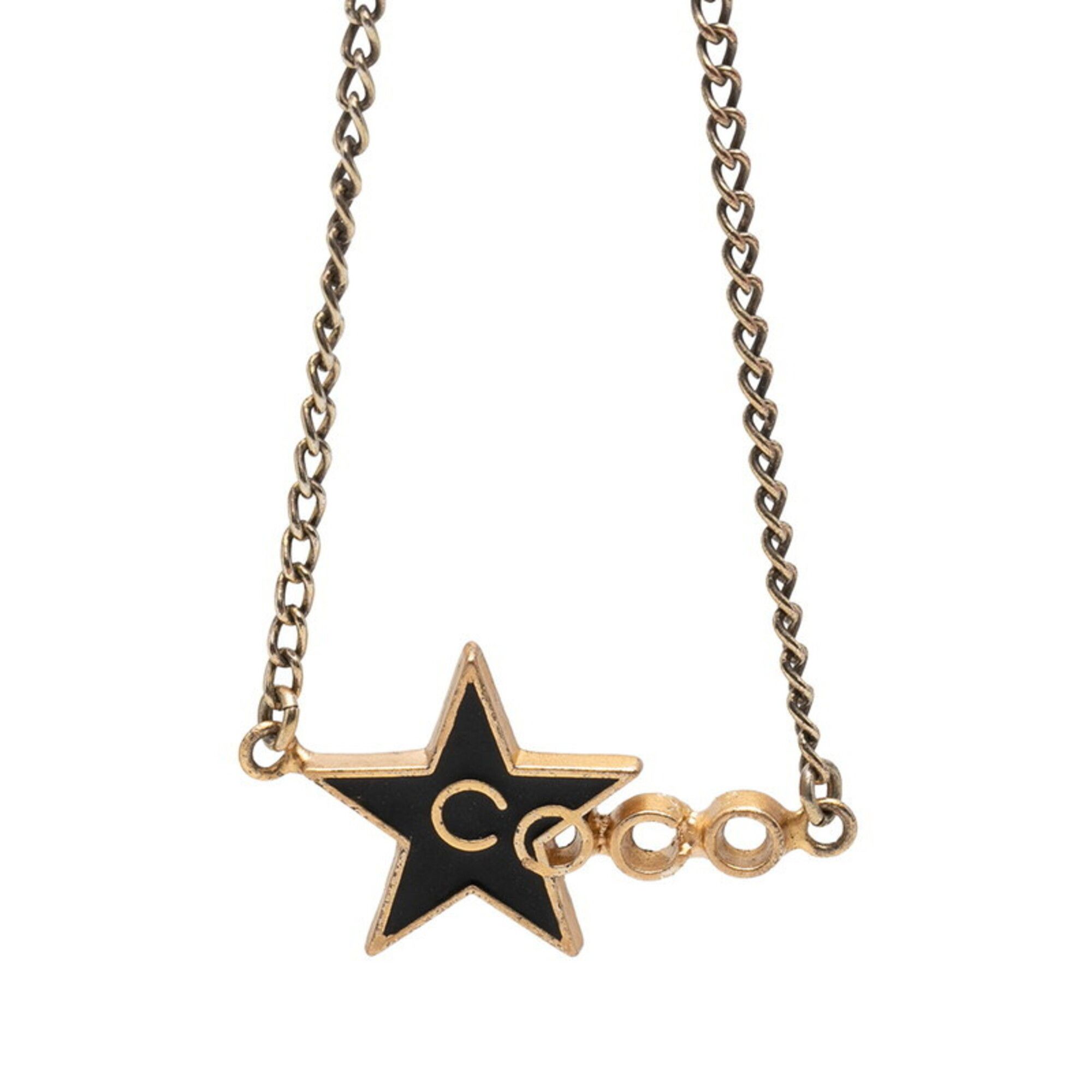 Chanel Chanel COCO Star Motif Necklace, Gold and Black Plated, Women's. Size ONE SIZE - 1 Thumbnail