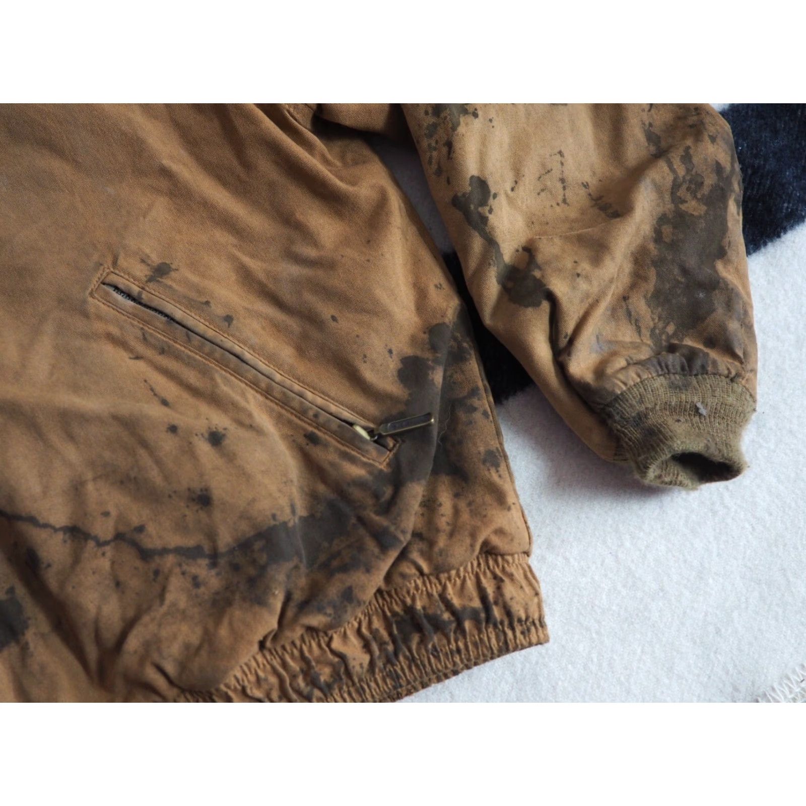 Vintage VINTAGE L.L.Bean CHORE Jacket Mens XL Tan Canvas Wool Lined Distressed Bomber 1980s Outdoor Outdoor Size US XL / EU 56 / 4 - 6 Thumbnail