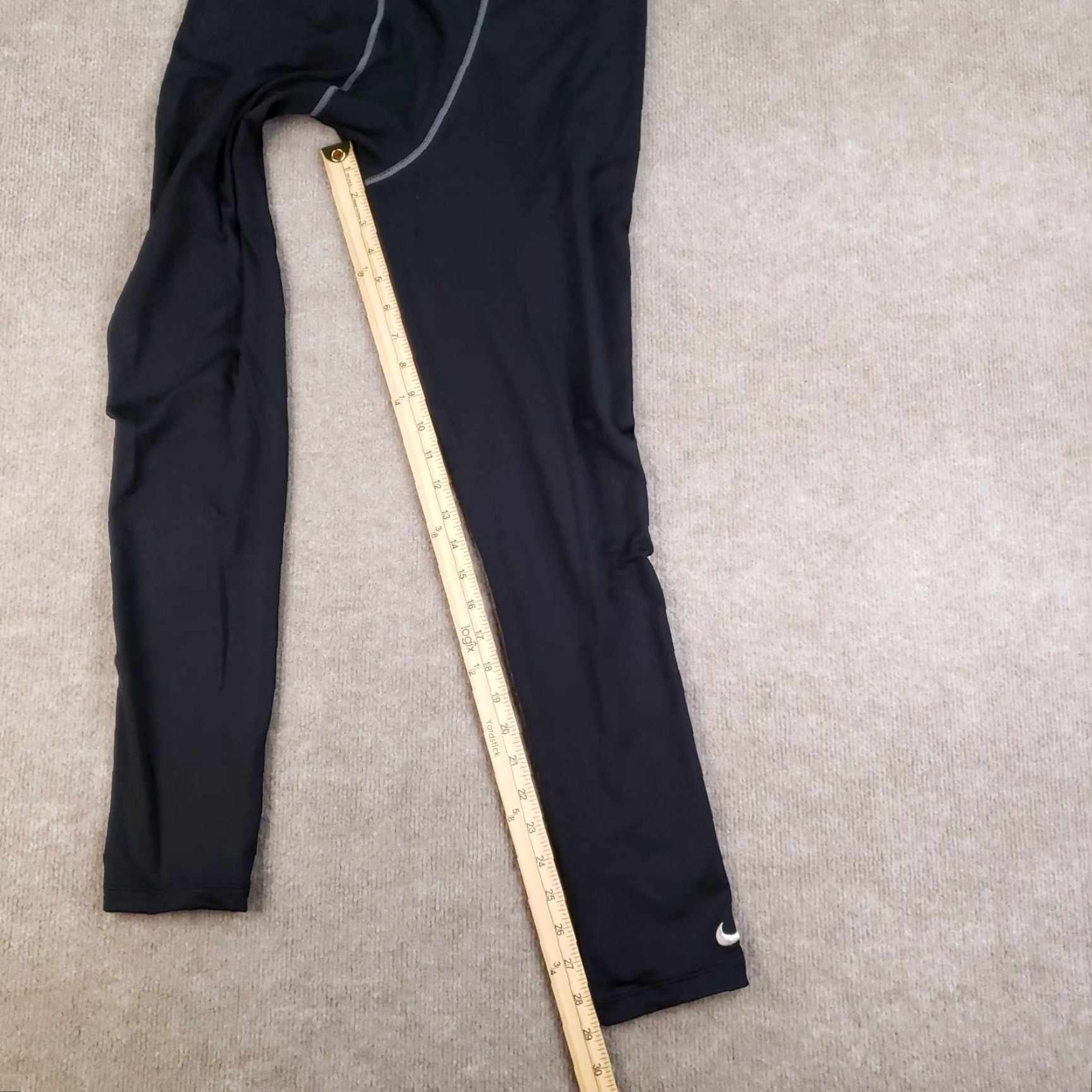 Nike VINTAGE Nike Pro Compression Pants Mens XL Black Base Layer Tights Stretch Sports Size US 36 / EU 52 - 2 Thumbnail