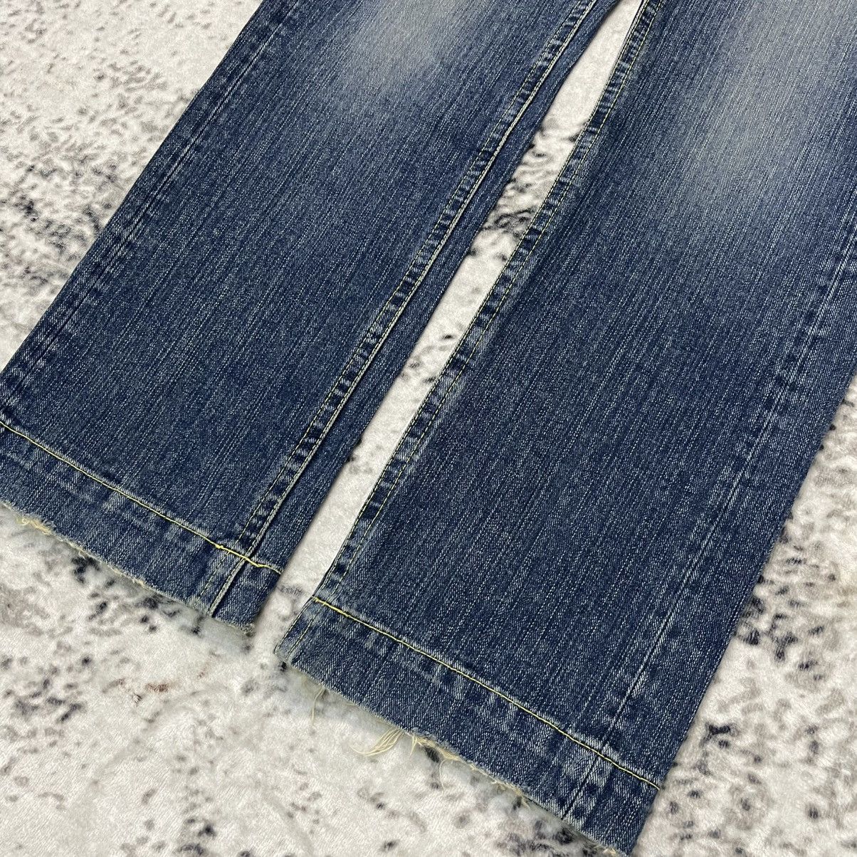Japanese Brand Y2K Cocolulu Embroidery Wide Leg Flare Jeans Size 29" - 13 Thumbnail