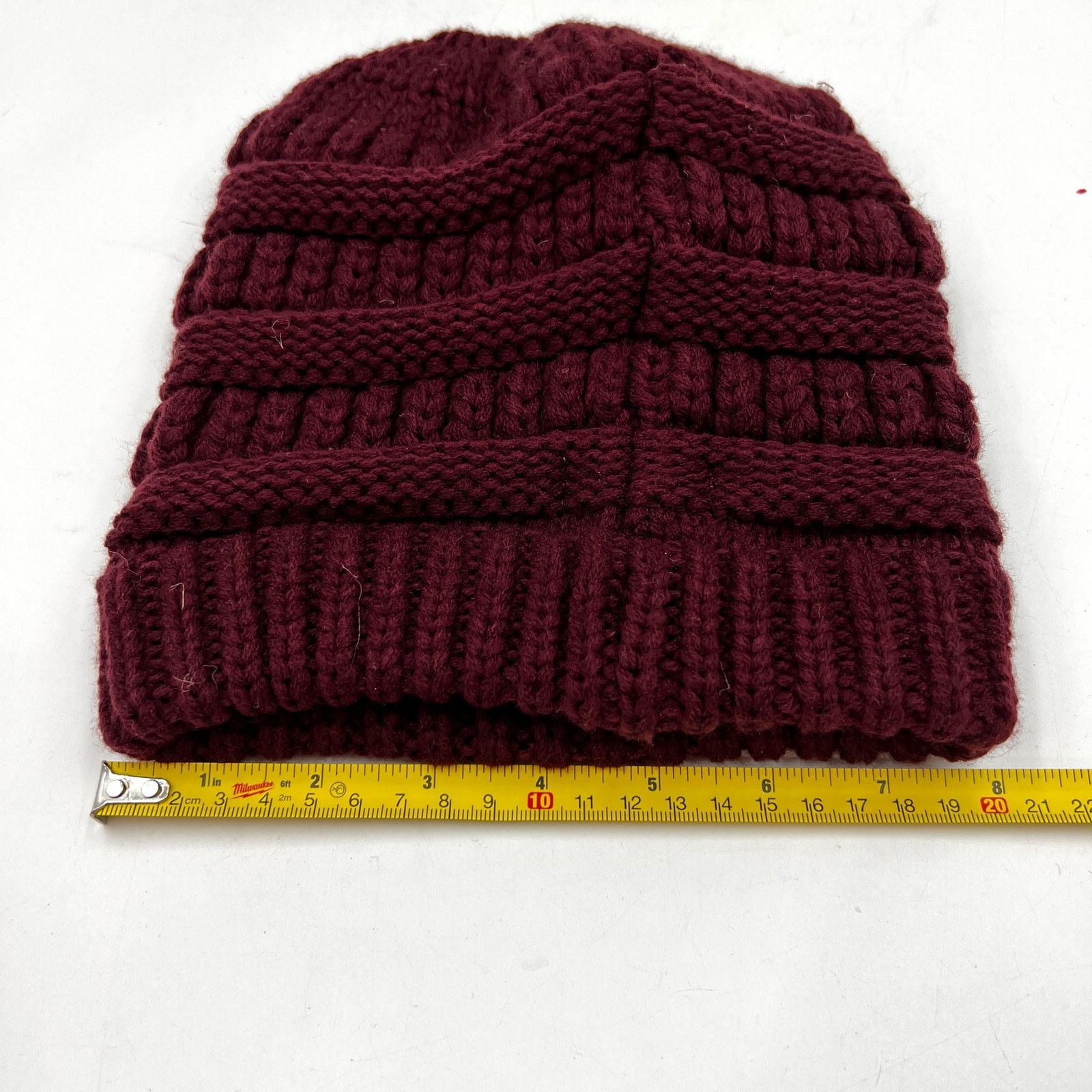 Other Scala Knit Beanie Hat With Ponytail Hole Red Acrylic Knit Size ONE SIZE - 8 Thumbnail