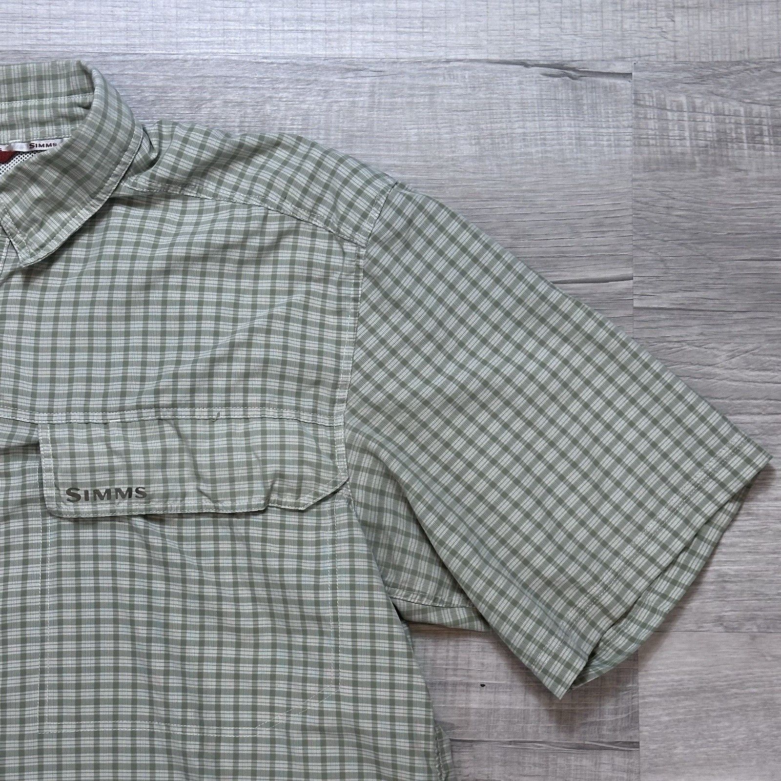 Simms Simms Fishing Shirt Mens Green Large Performance Vented Size US L / EU 52-54 / 3 - 4 Thumbnail