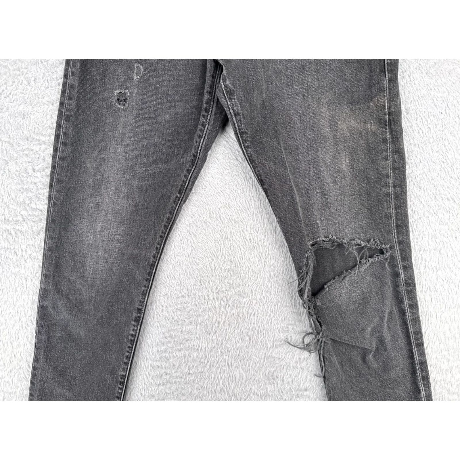 Levi's VINTAGE Levis Jeans Women 501 Skinny Black 29x28 Button Fly Premium Cotton 29 28 Inseam 29 Denim Mens? Size 29" - 3 Thumbnail