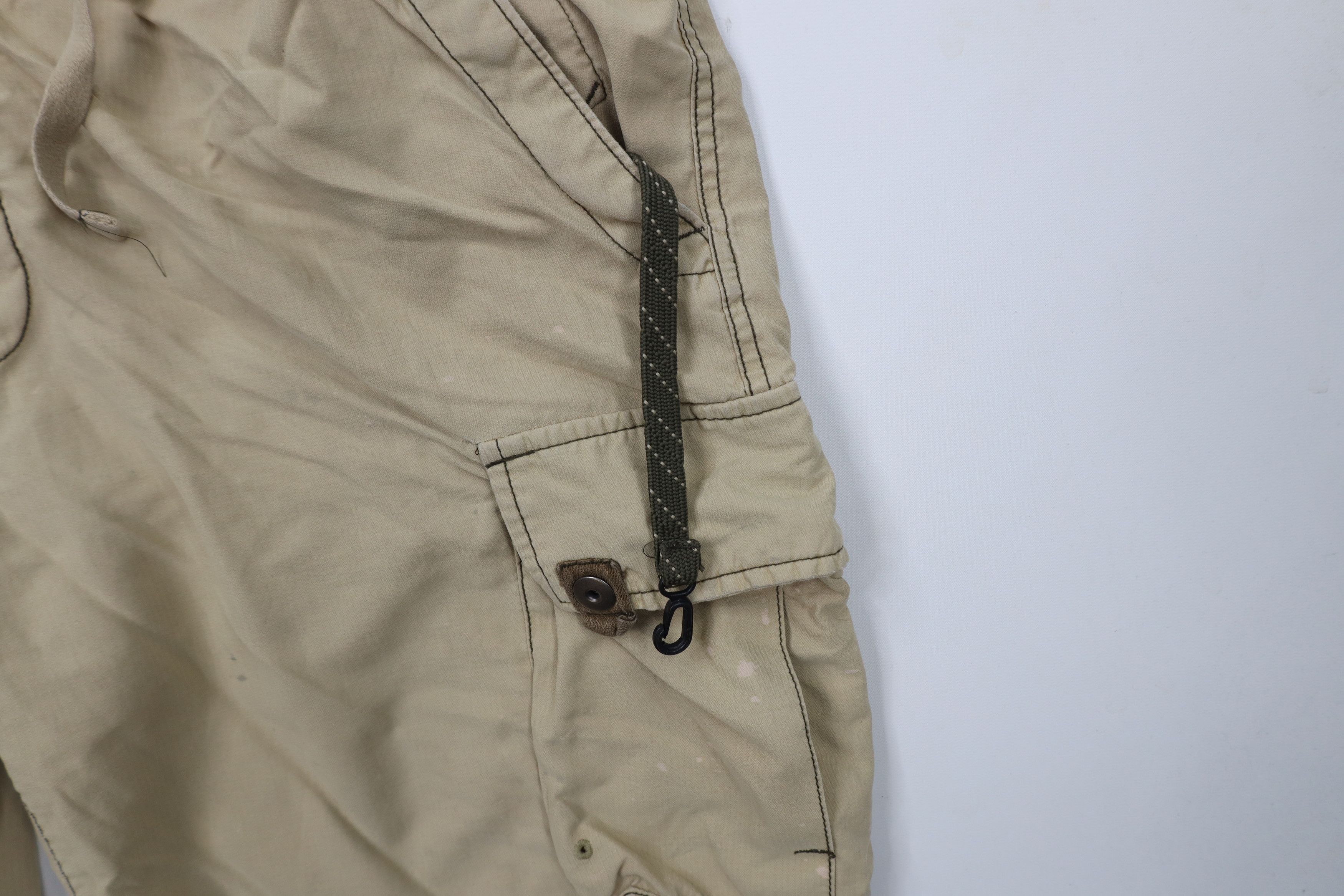 Gap × Vintage Vintage Y2K 2003 Gap Distressed Cargo Shorts Beige Khaki Size US 34 / EU 50 - 5 Thumbnail