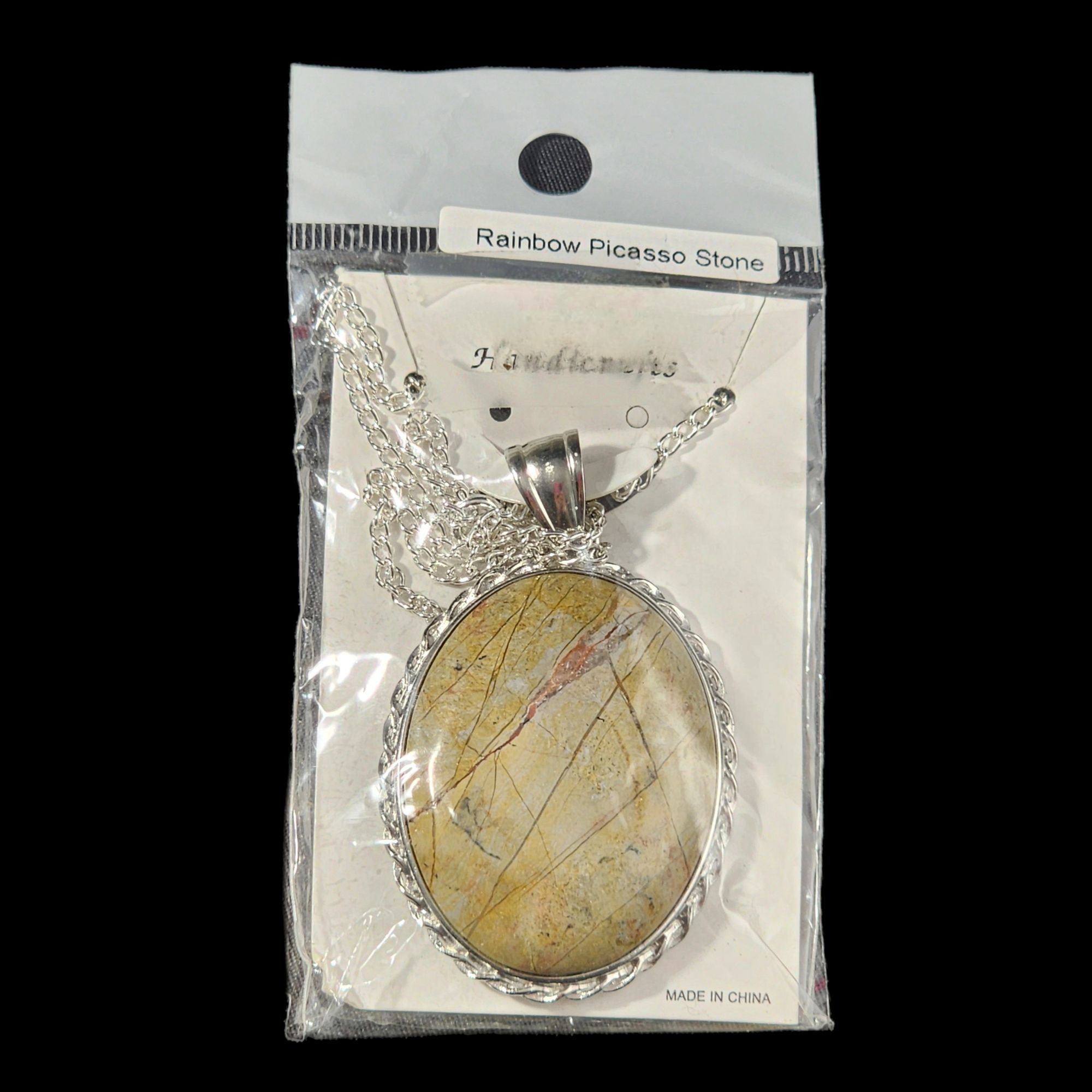 Other Rainbow Picasso Jasper Pendant Necklace Gemstone Brass 18" Size ONE SIZE - 6 Thumbnail