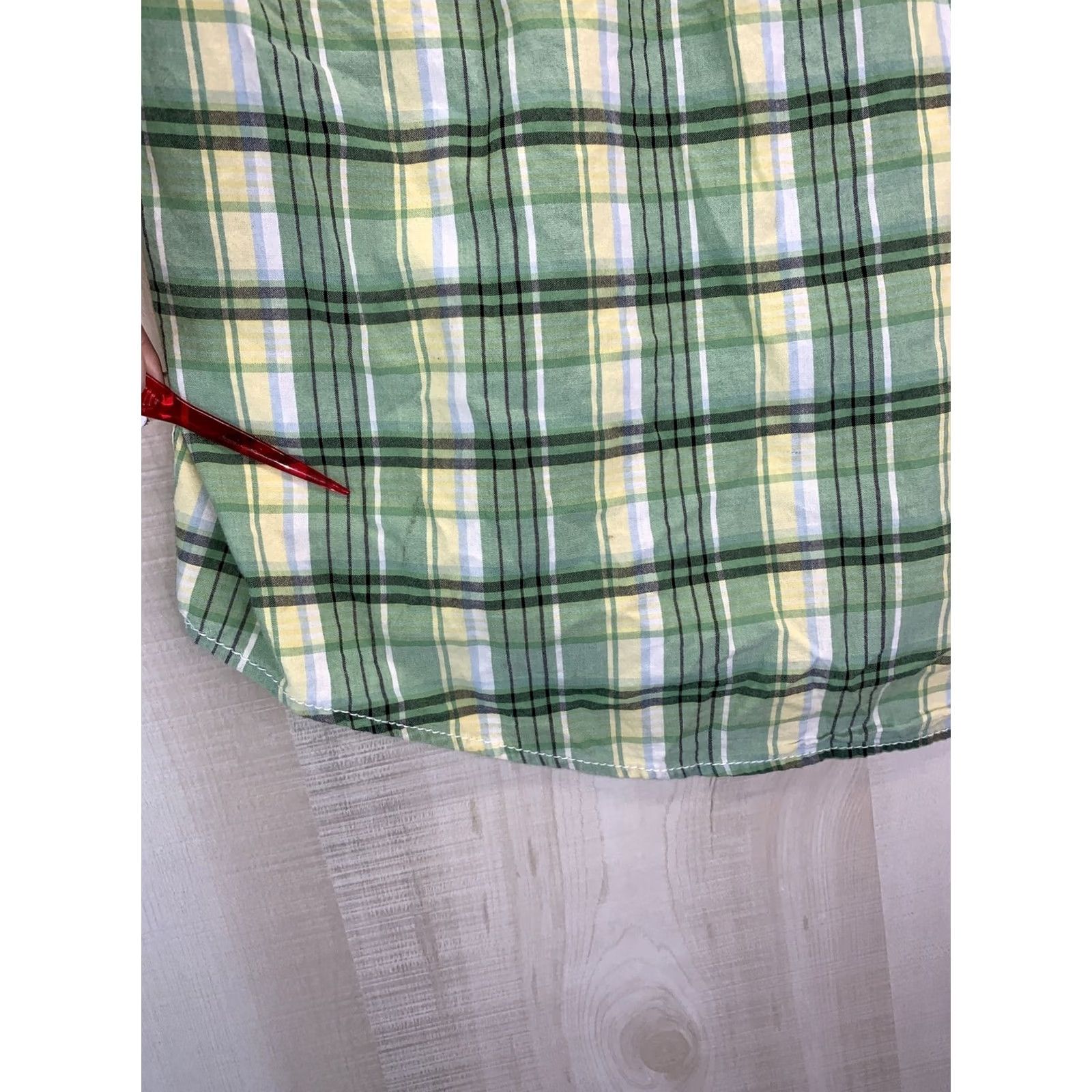 Tommy Hilfiger VINTAGE Tommy Hilfiger Men’s L Green Plaid Short Sleeve Button-Down Shirt-4108 Size US L / EU 52-54 / 3 - 7 Thumbnail