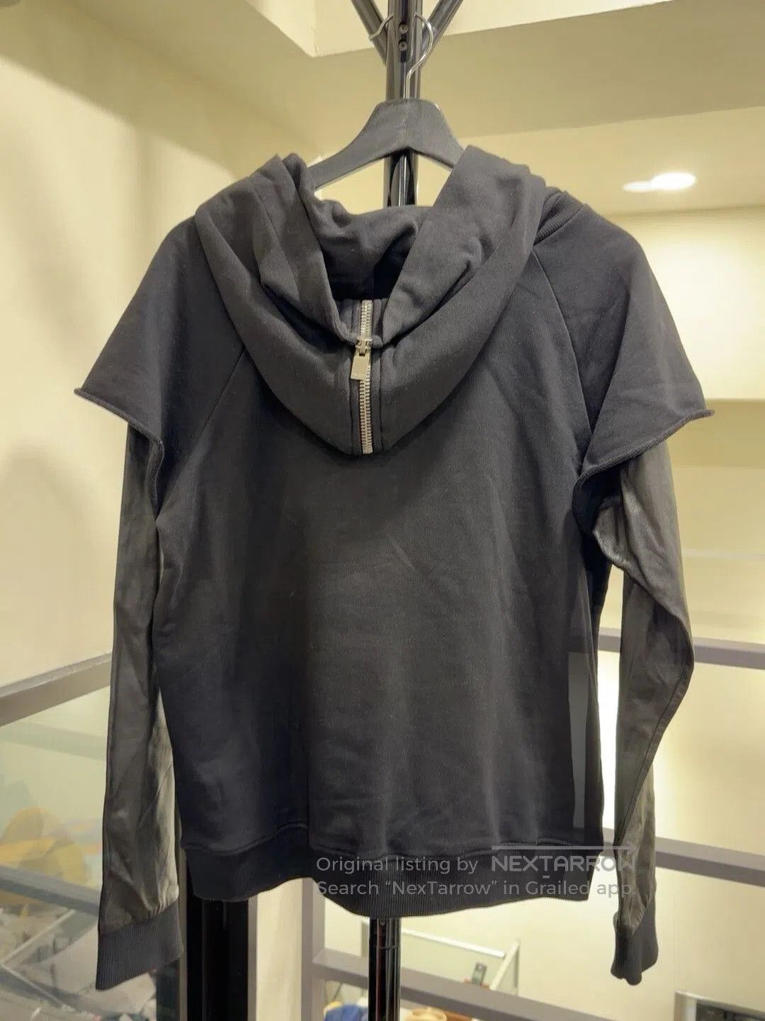 Saint Laurent Paris Saint Laurent Black Leather Sleeve Sweatshirt. Size US L / EU 52-54 / 3 - 2 Thumbnail