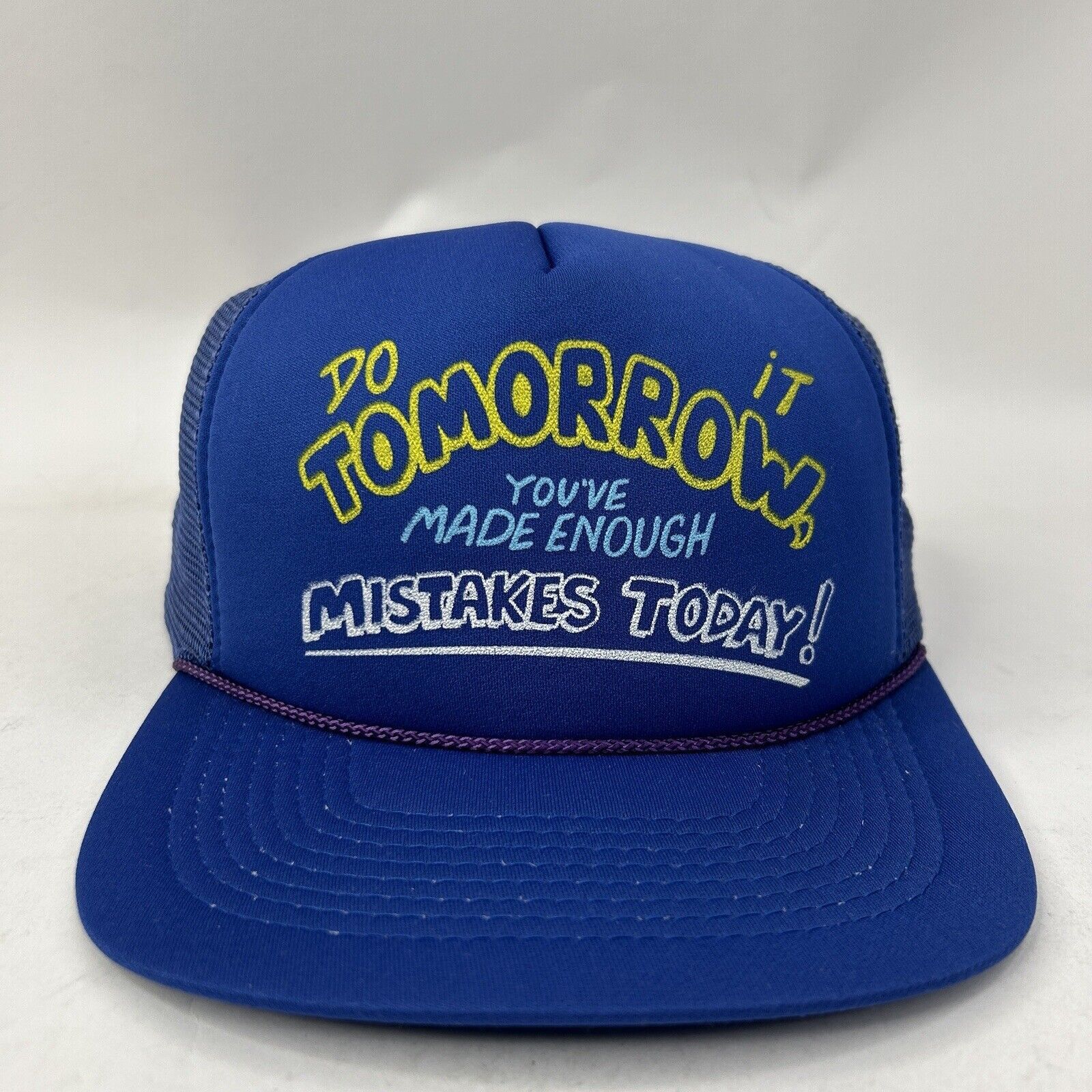 Vintage “Do It Tomorrow You’ve Made Enough Mistakes Today” Hat Size ONE SIZE - 1 Thumbnail