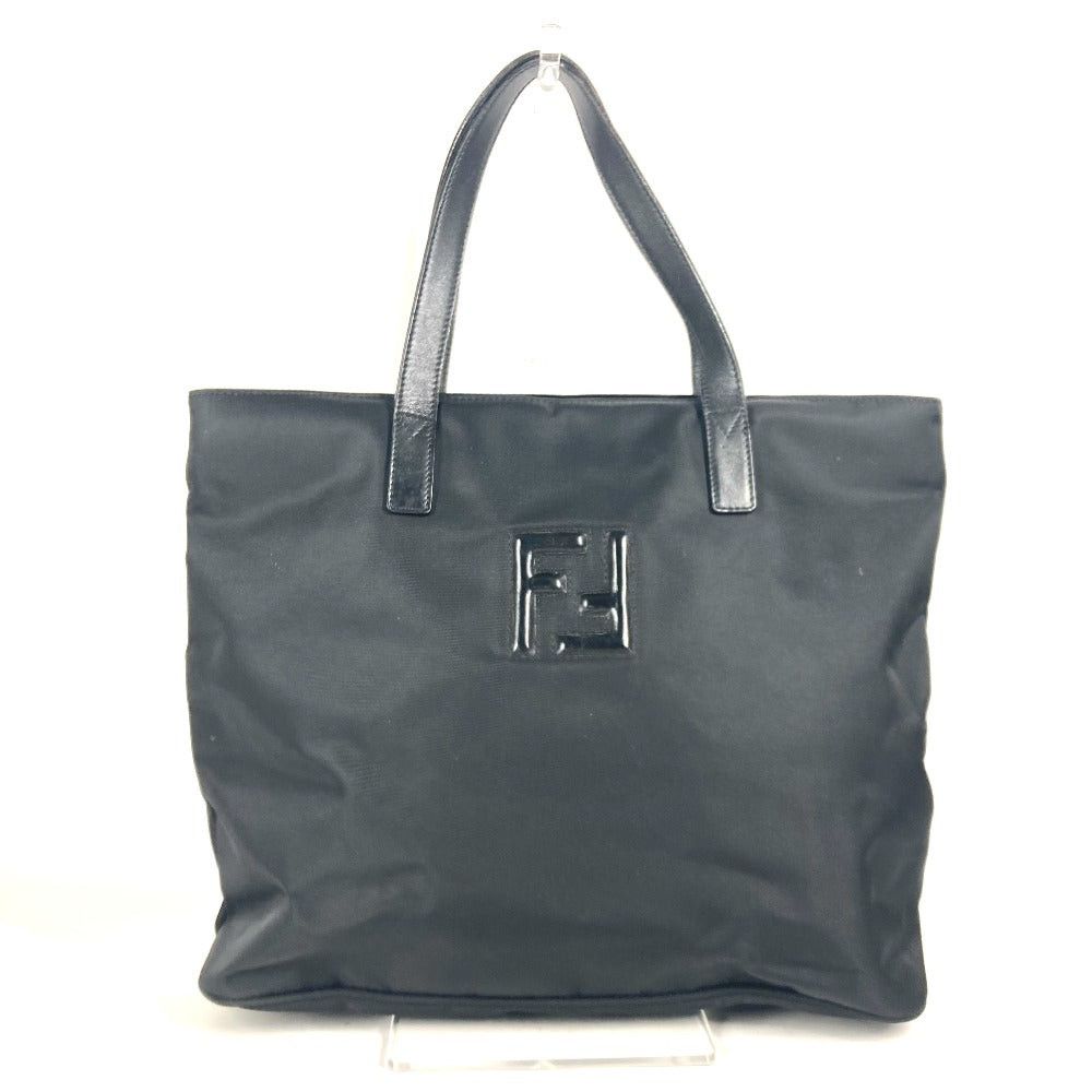 Fendi Fendi Ff Logo Briefcase Tote Bag Shoulder Leather/Nylon Women Black Size ONE SIZE - 1 Thumbnail