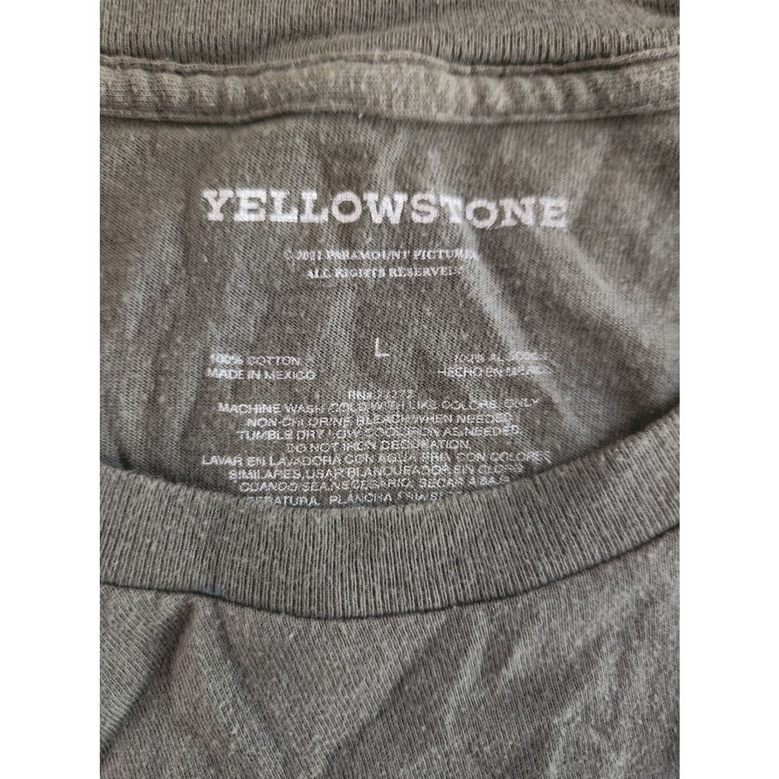 Olive Yellowstone T-Shirt Rip Wheeler Olive Green Crew Neck Short Sleeve Large Mens Size US L / EU 52-54 / 3 - 2 Thumbnail